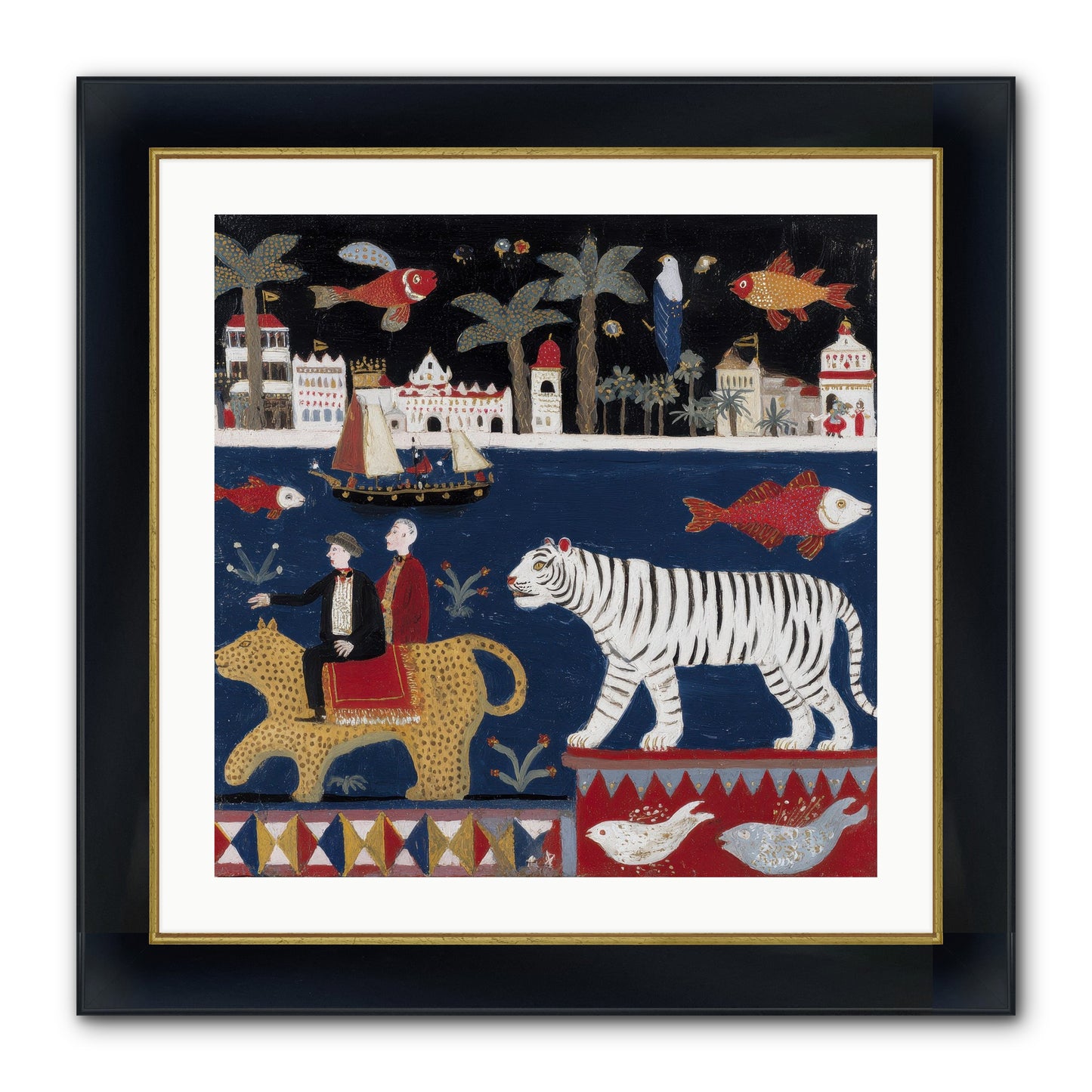When Dreams Wore Stripes Framed Print - Wide Black w/Gold 24x24