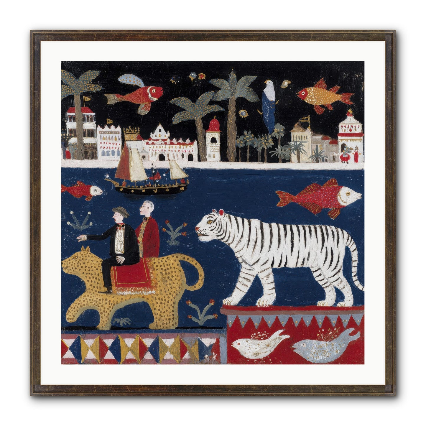 When Dreams Wore Stripes Framed Print - Slimwoods Black/Gold 30x30