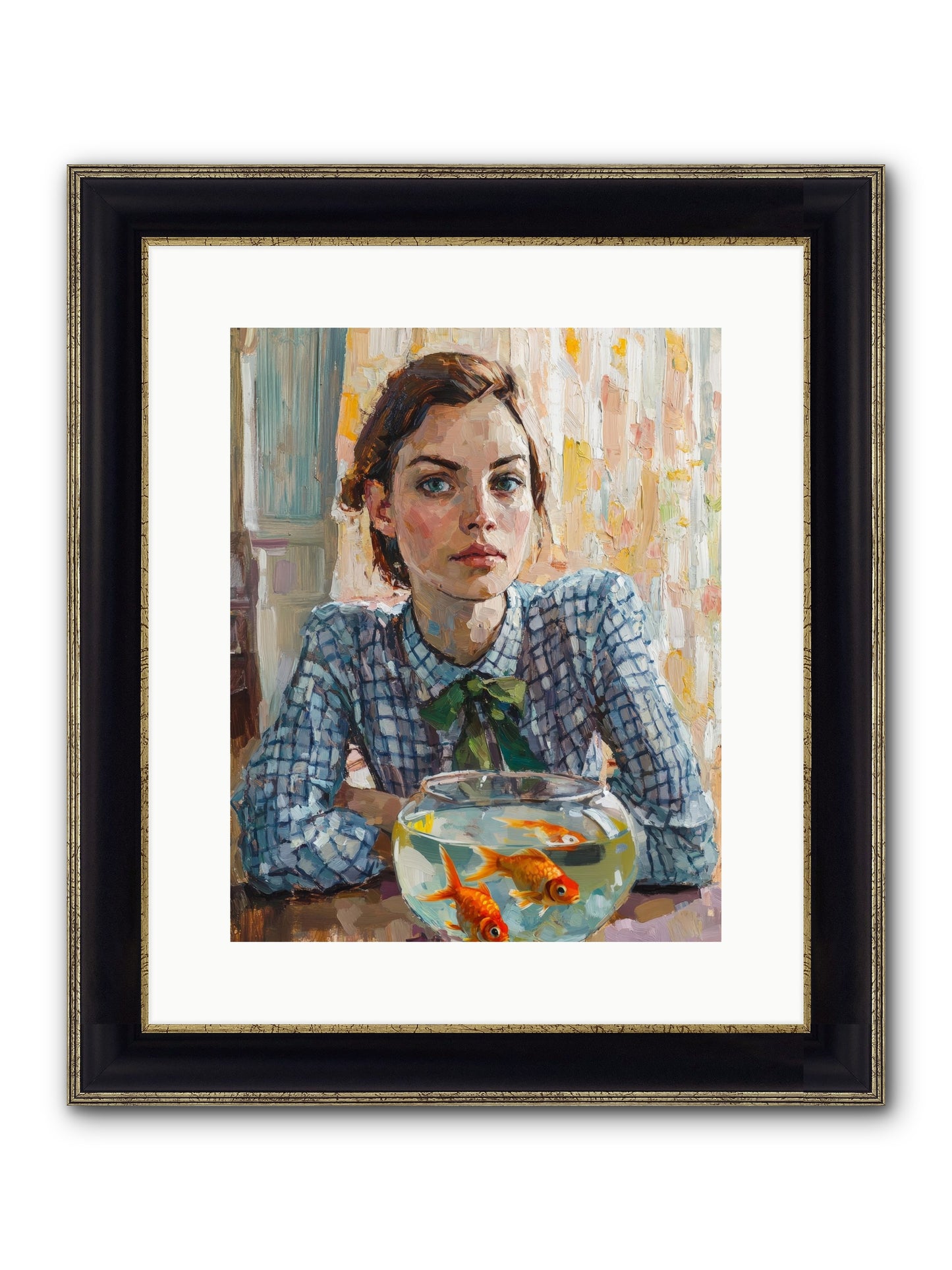 When Fish Wore Gold Framed Print - Black & Gold 12x15
