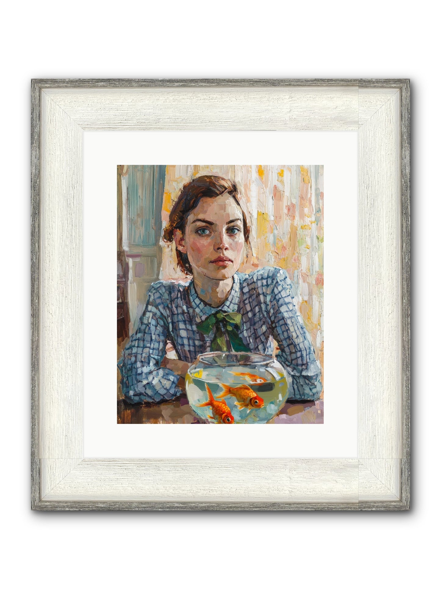 When Fish Wore Gold Framed Print - Driftwood White 12x15