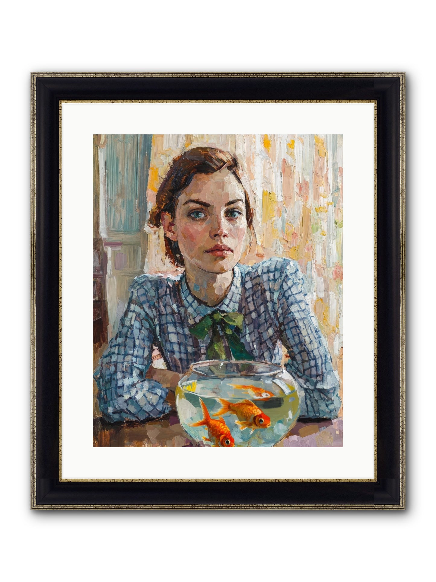 When Fish Wore Gold Framed Print - Black & Gold 16x20