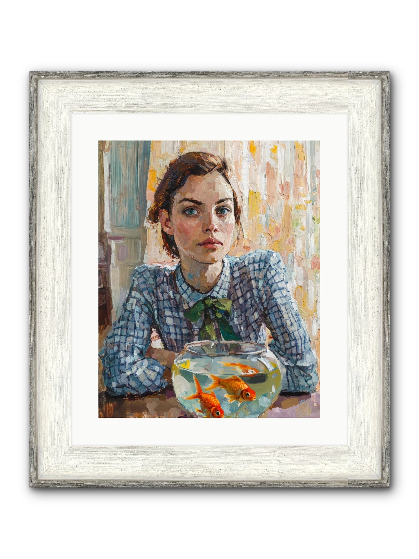 When Fish Wore Gold Framed Print - Driftwood White 16x20