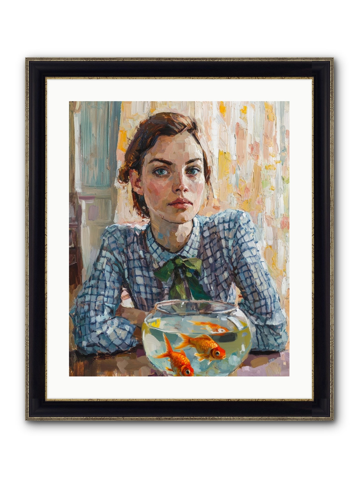 When Fish Wore Gold Framed Print - Black & Gold 20x25