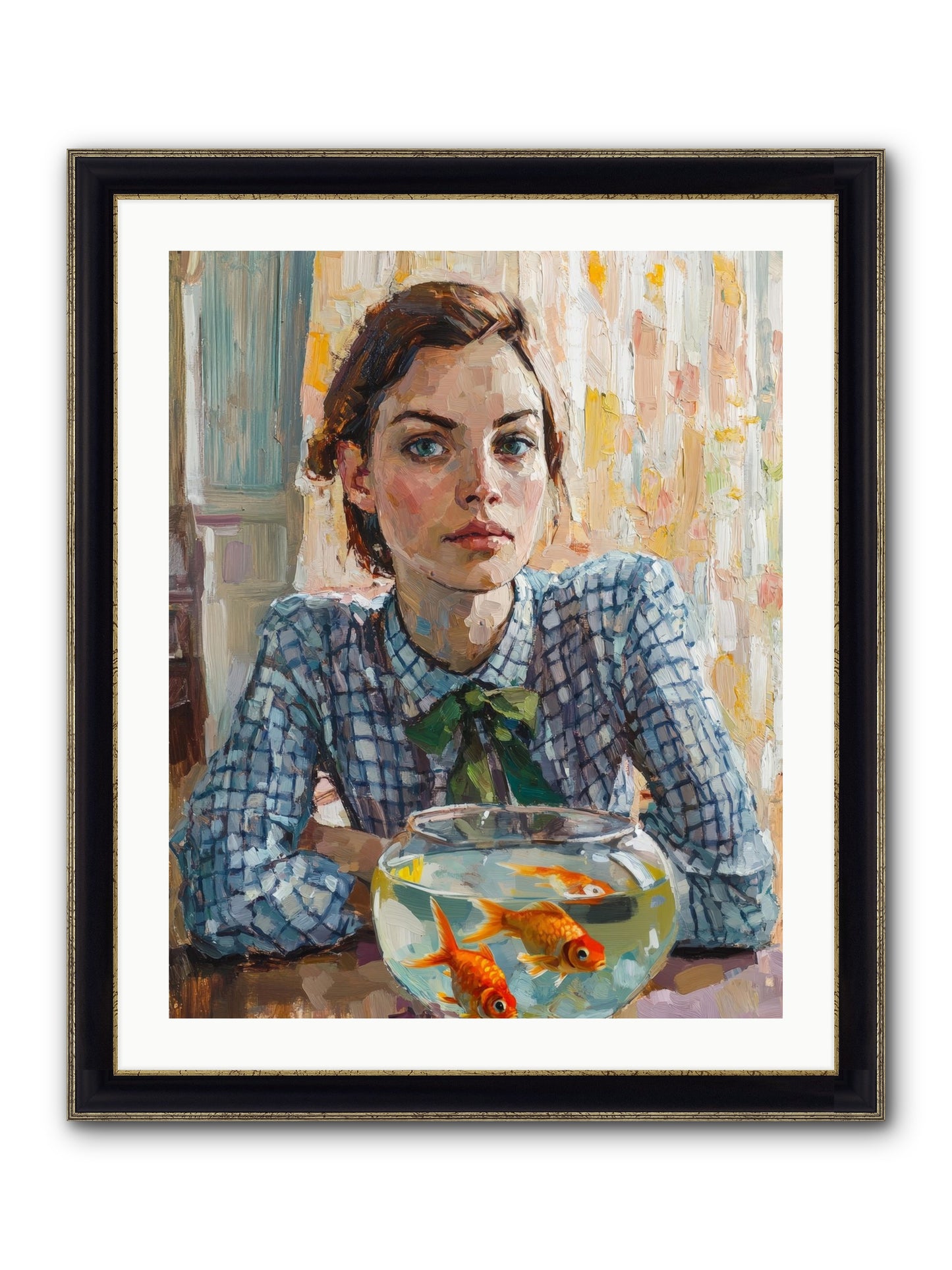 When Fish Wore Gold Framed Print - Black & Gold 24x30