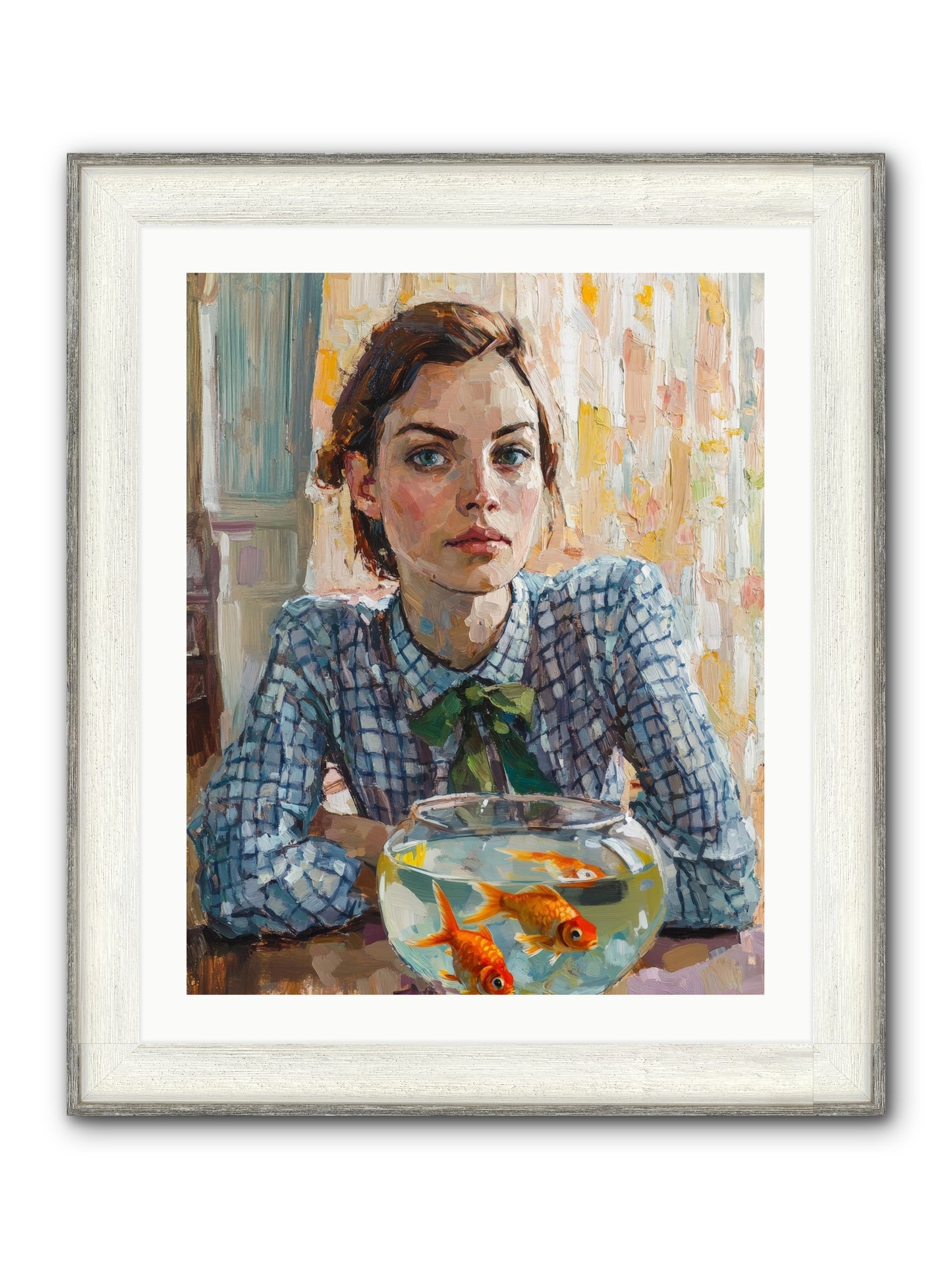 When Fish Wore Gold Framed Print - Driftwood White 24x30