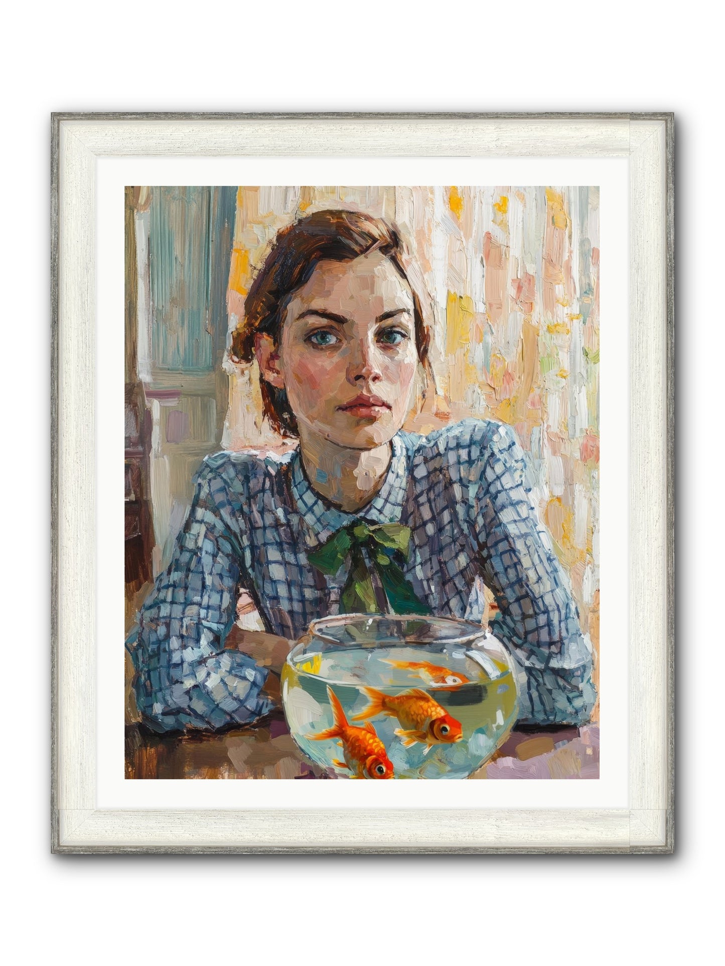 When Fish Wore Gold Framed Print - Driftwood White 32x40