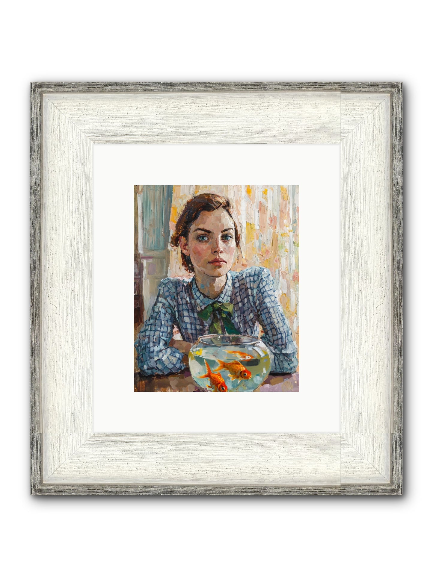 When Fish Wore Gold Framed Print - Driftwood White 8x10