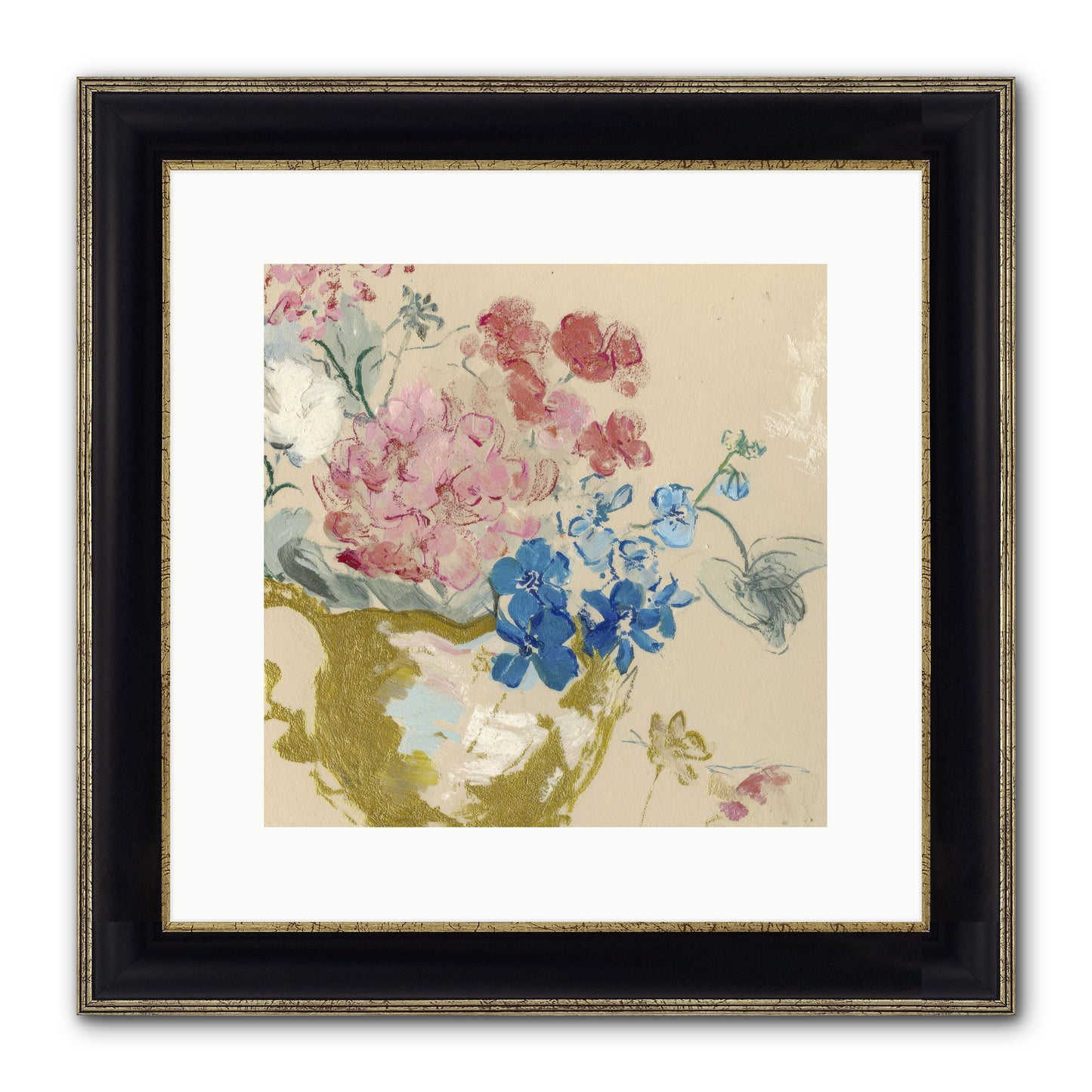 When Flora Told Her Story Framed Print - Black & Gold 12x12