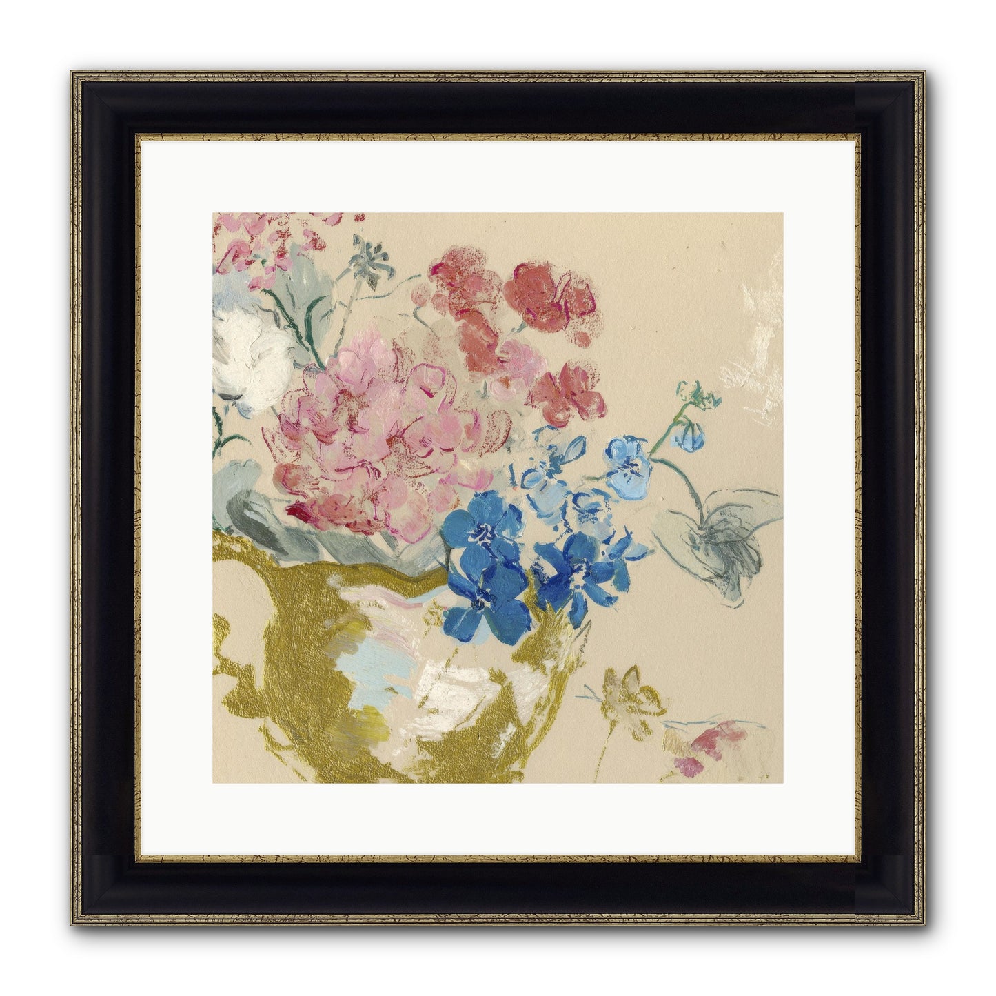 When Flora Told Her Story Framed Print - Black & Gold 16x16