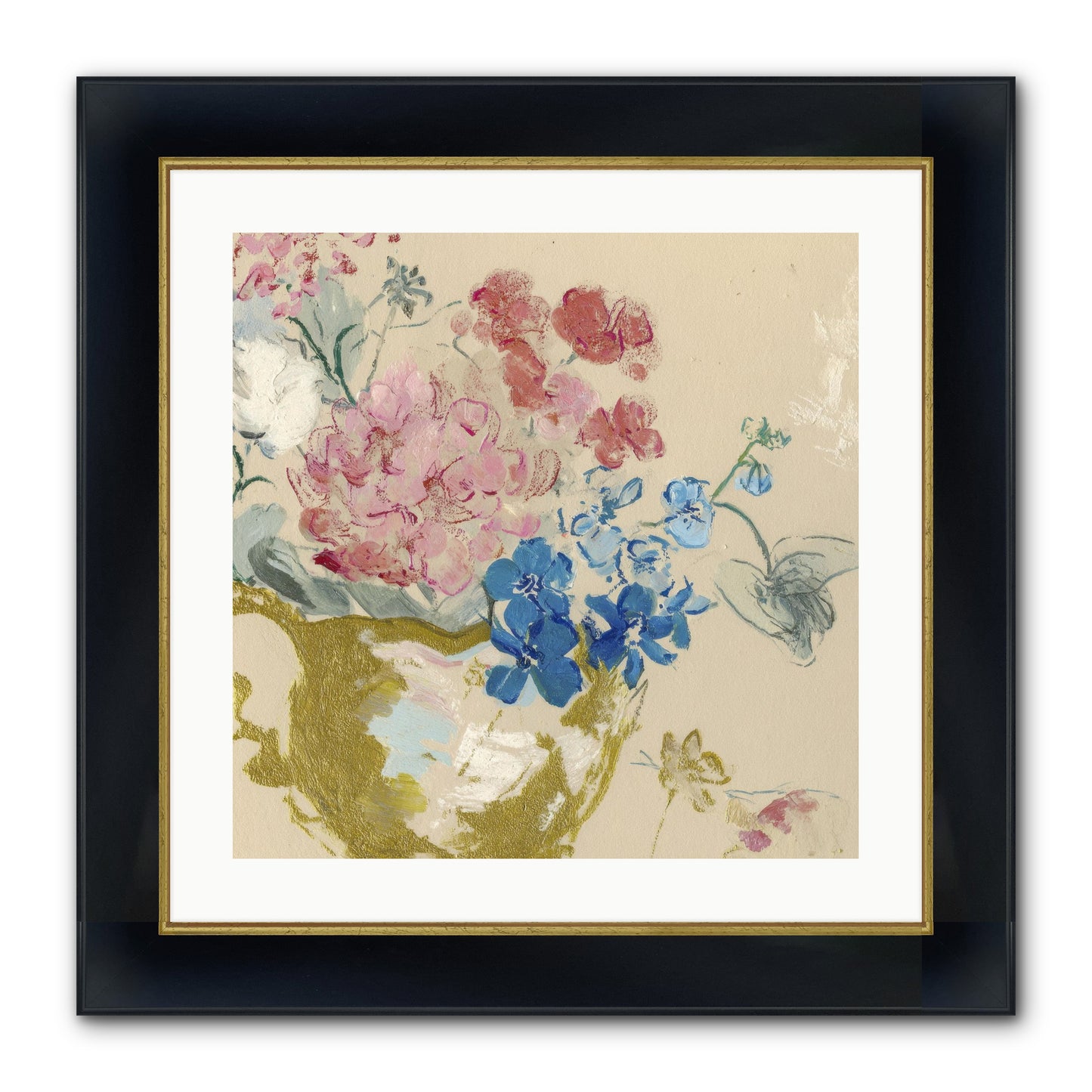 When Flora Told Her Story Framed Print - Wide Black w/Gold 20x20