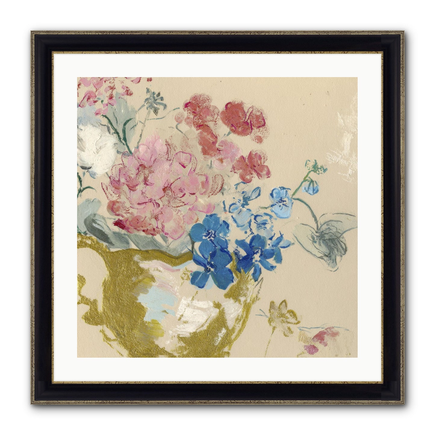 When Flora Told Her Story Framed Print - Black & Gold 24x24