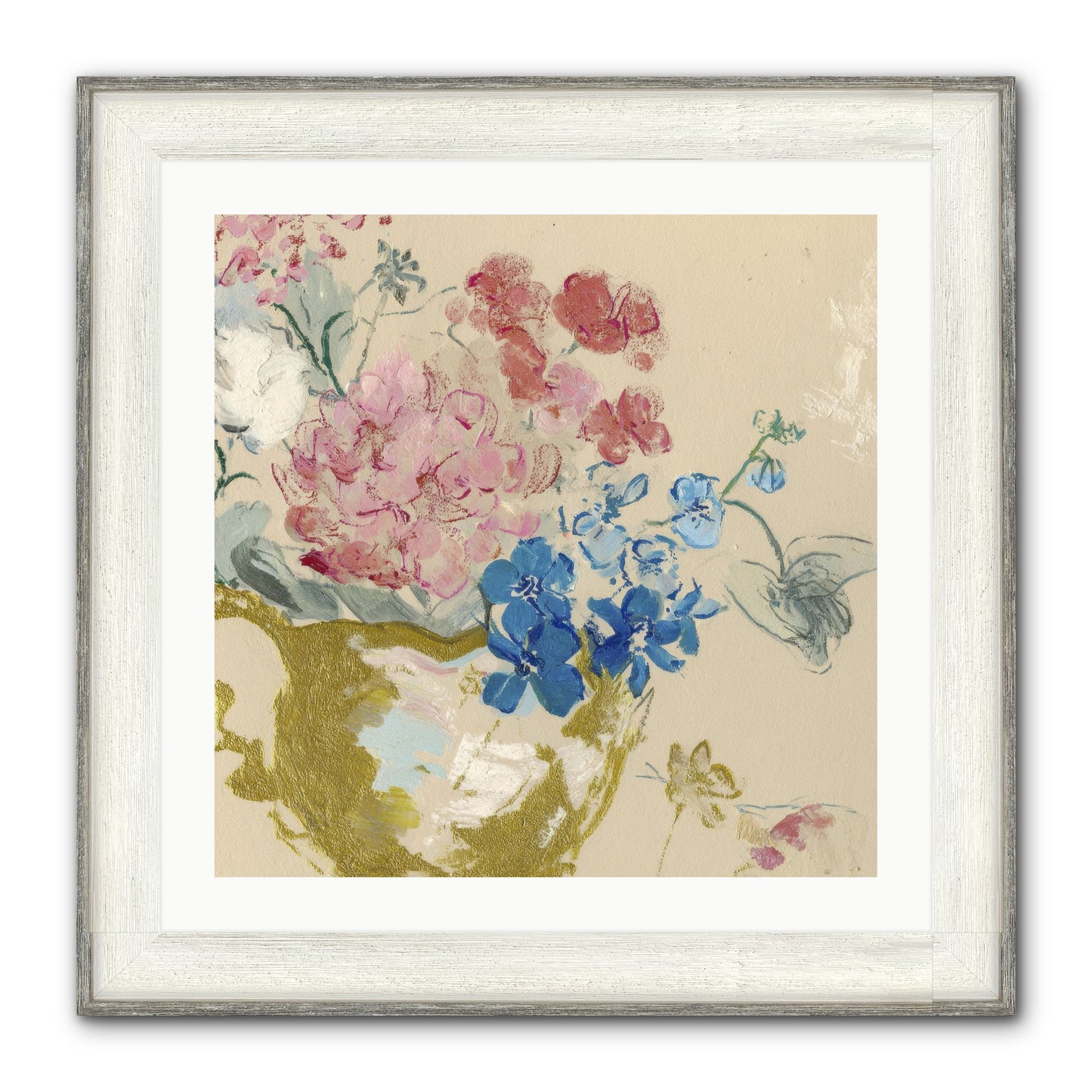 When Flora Told Her Story Framed Print - Driftwood White 24x24