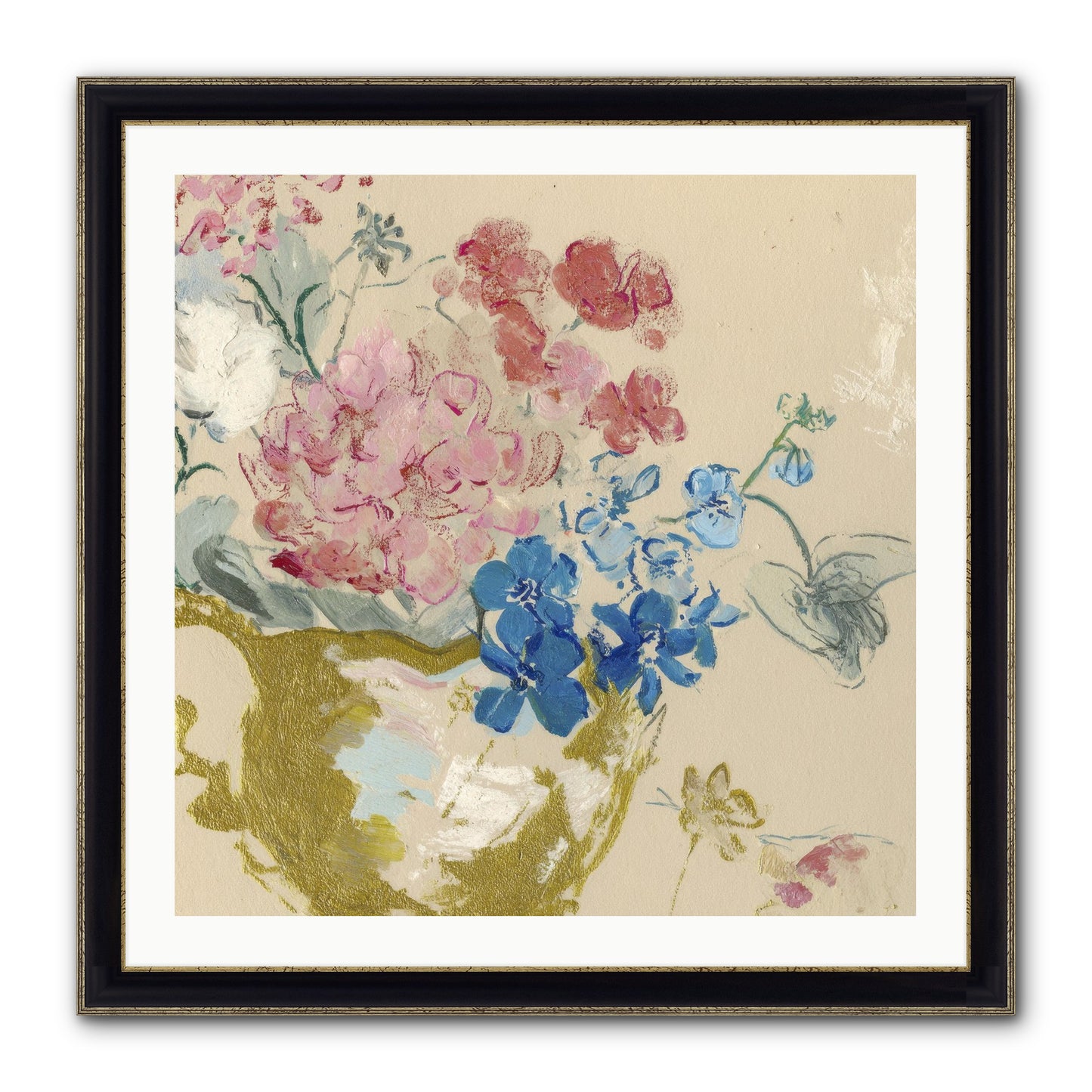 When Flora Told Her Story Framed Print - Black & Gold 30x30
