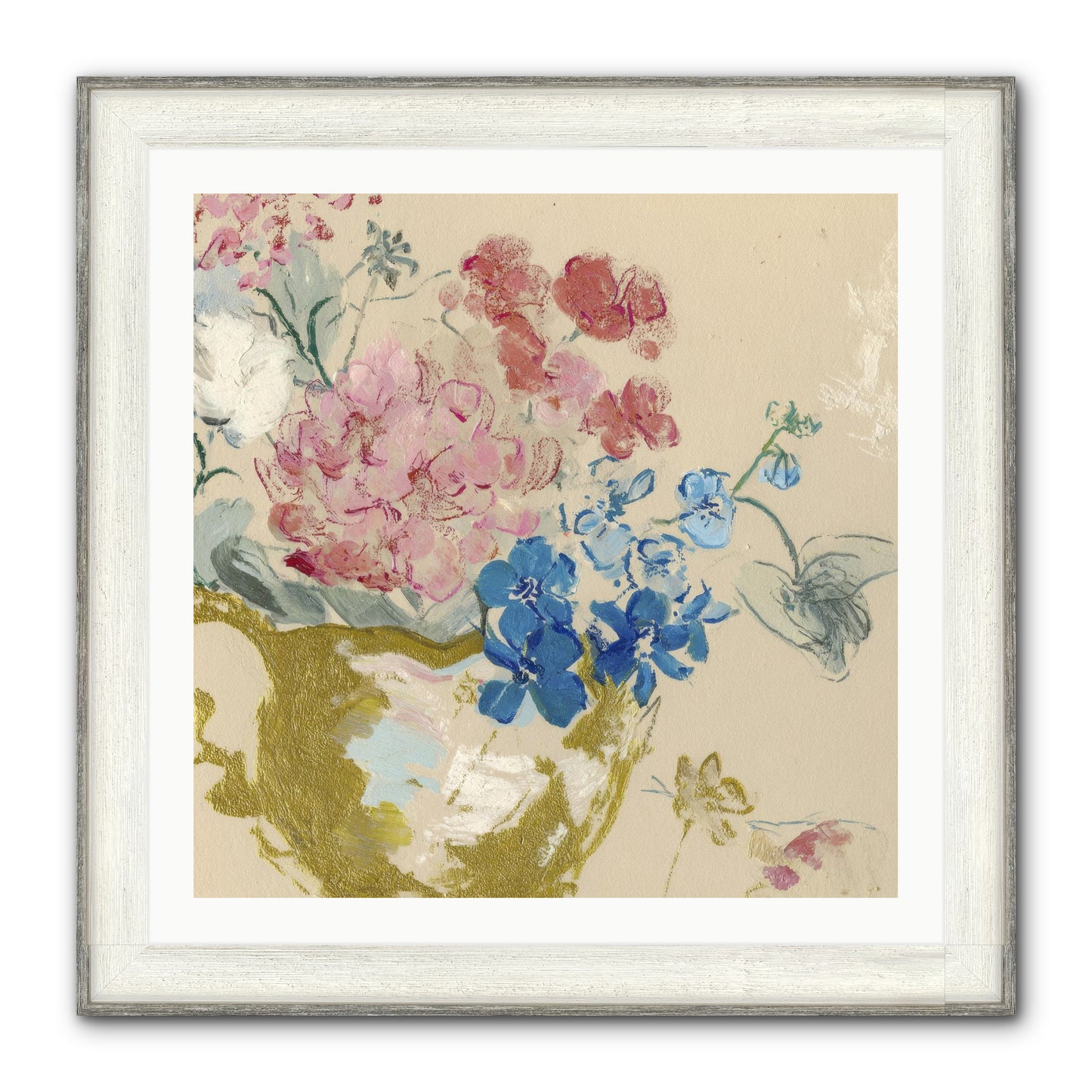 When Flora Told Her Story Framed Print - Driftwood White 30x30