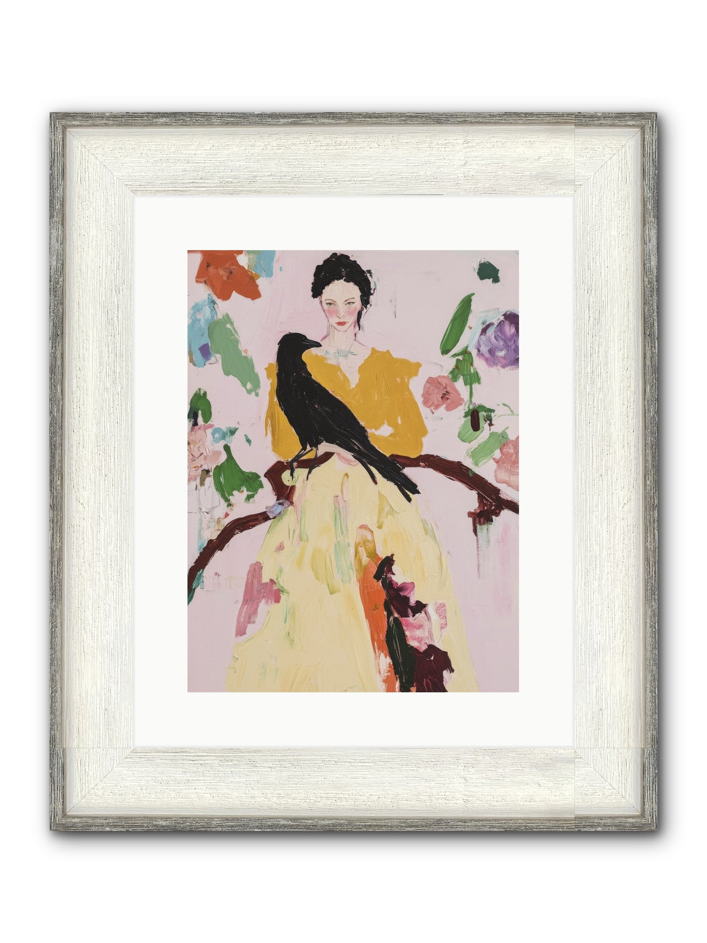 When Flowers Choose To Fly Framed Print - Driftwood White 12x16