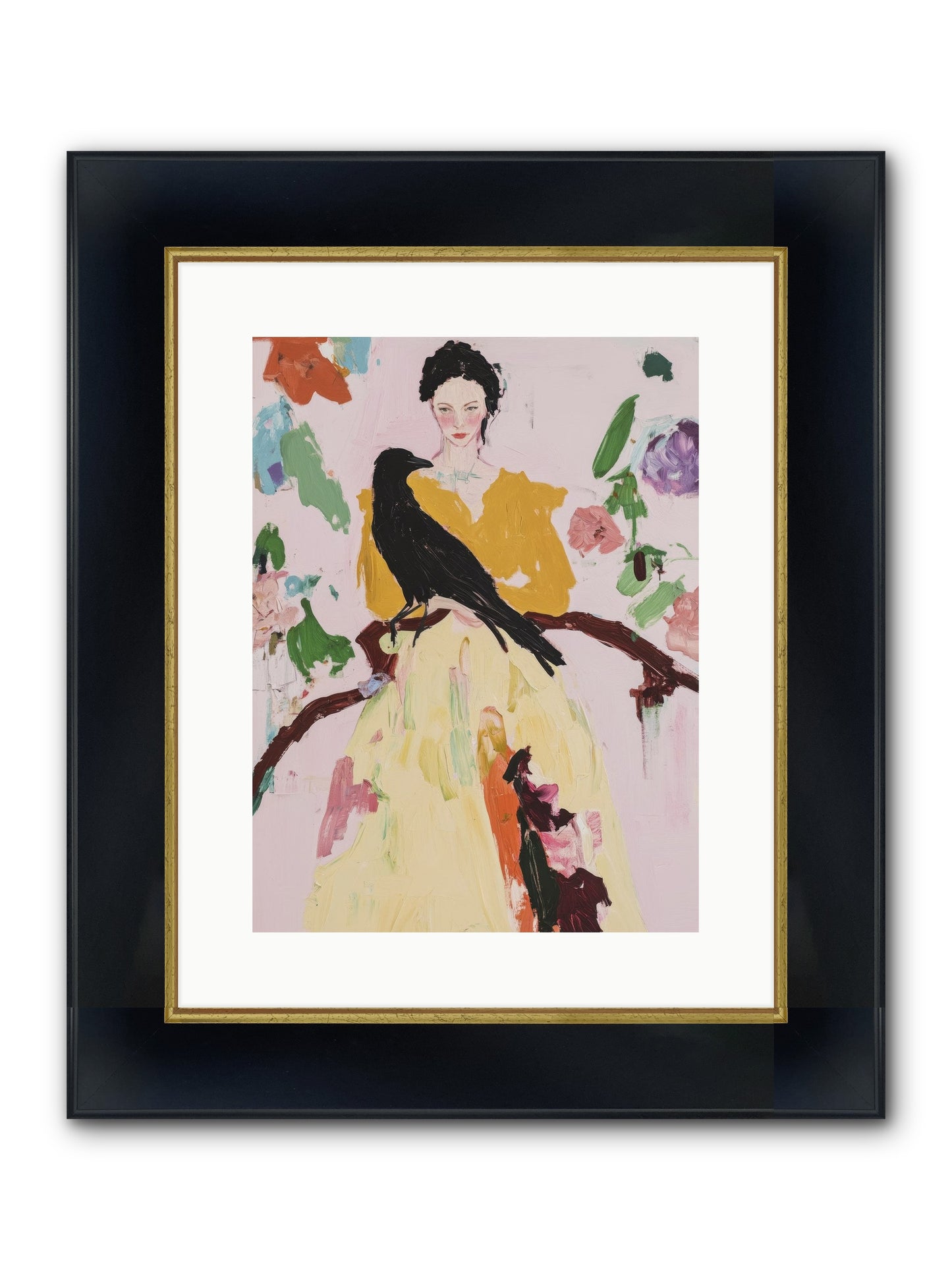When Flowers Choose To Fly Framed Print - Wide Black w/Gold 12x16