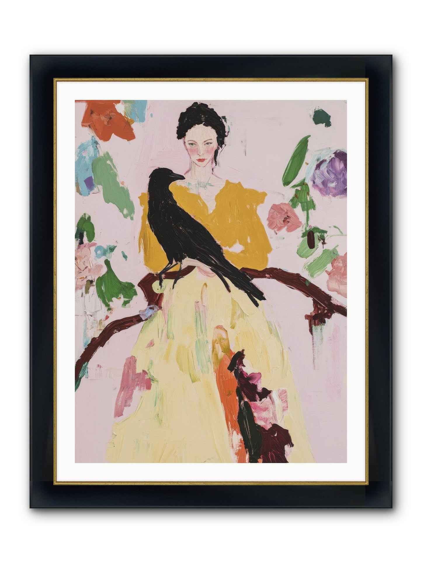 When Flowers Choose To Fly Framed Print - Wide Black w/Gold 30x40
