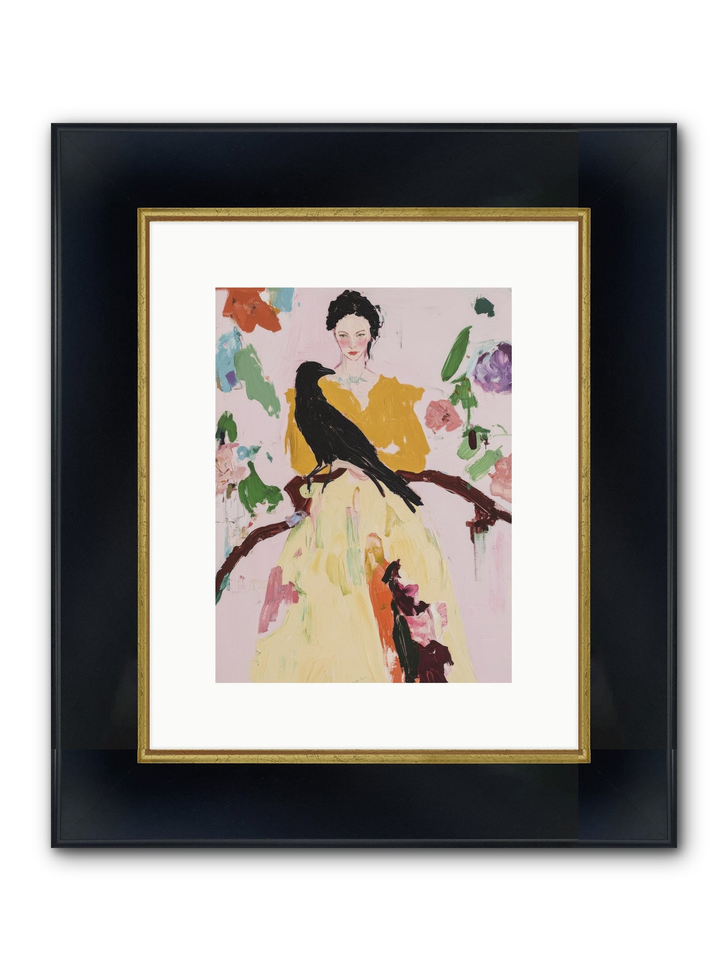 When Flowers Choose To Fly Framed Print - Wide Black w/Gold 9x12