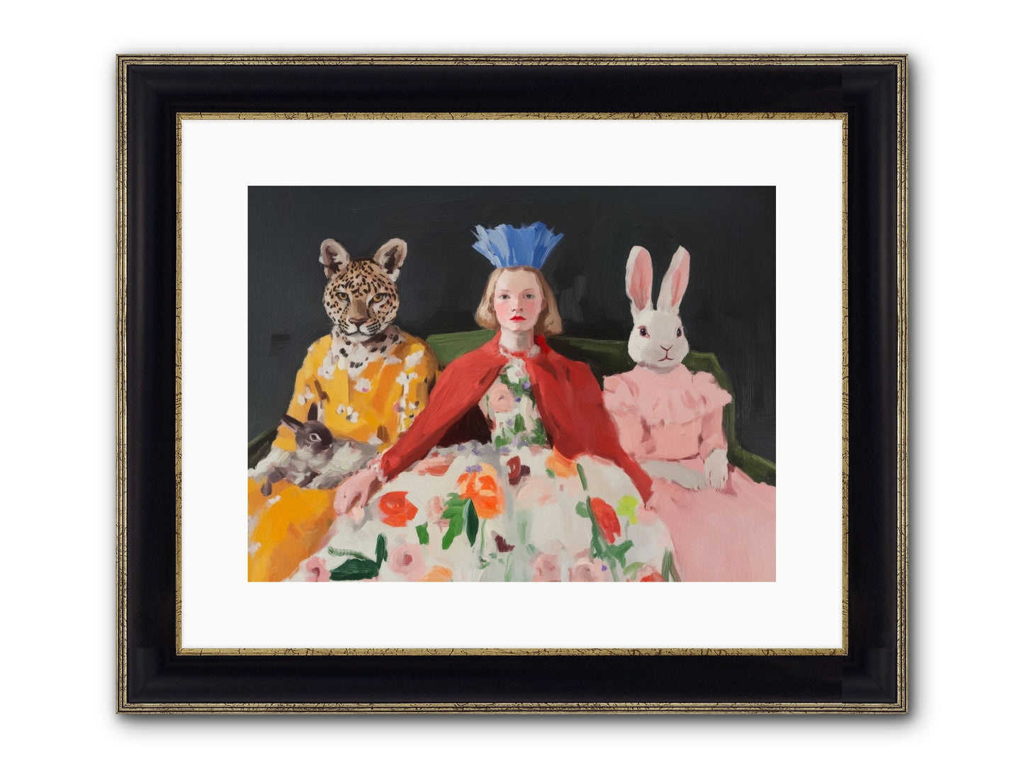 When Flowers Danced Framed Print - Black & Gold 16x12