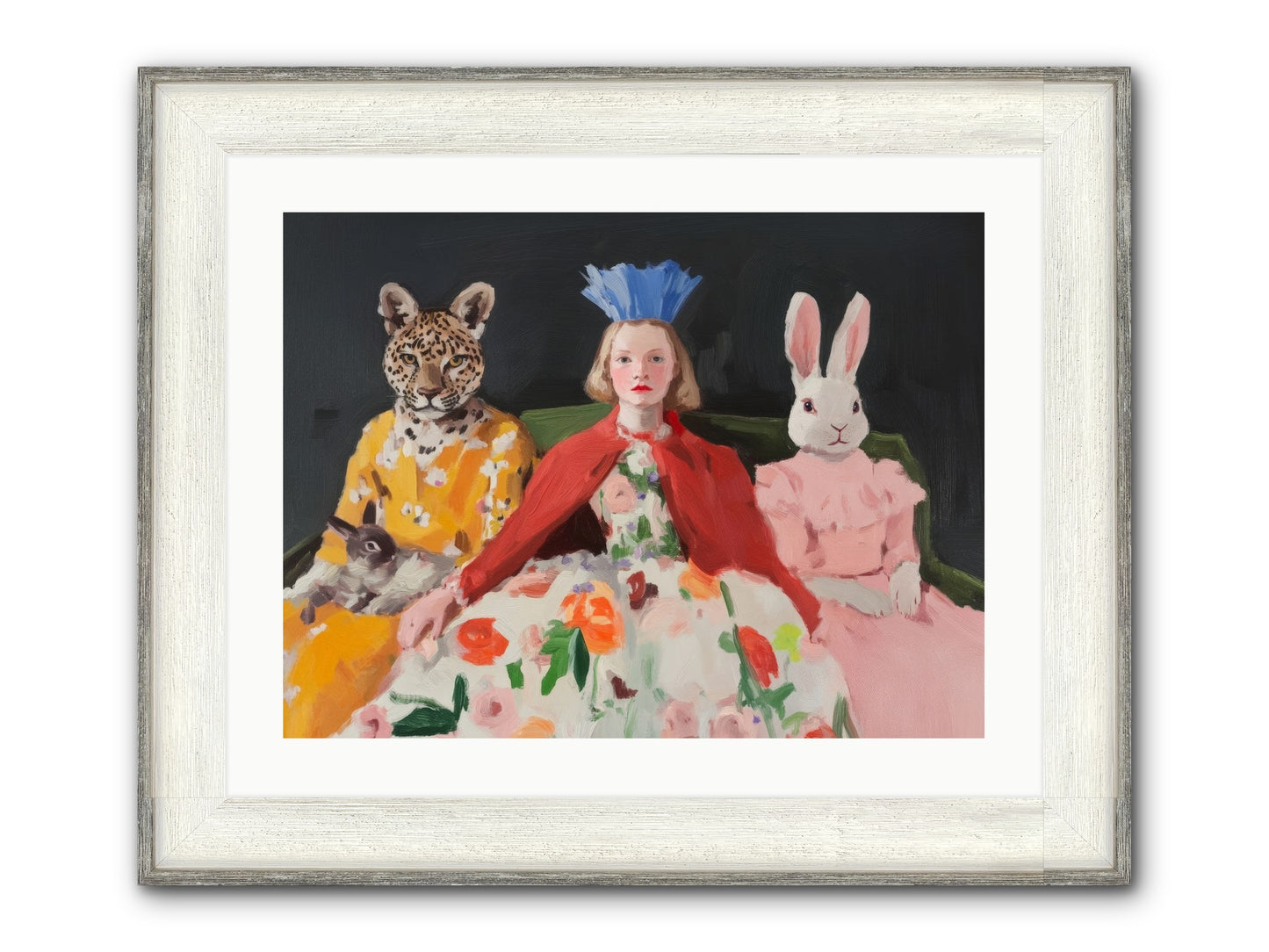 When Flowers Danced Framed Print - Driftwood White 24x18