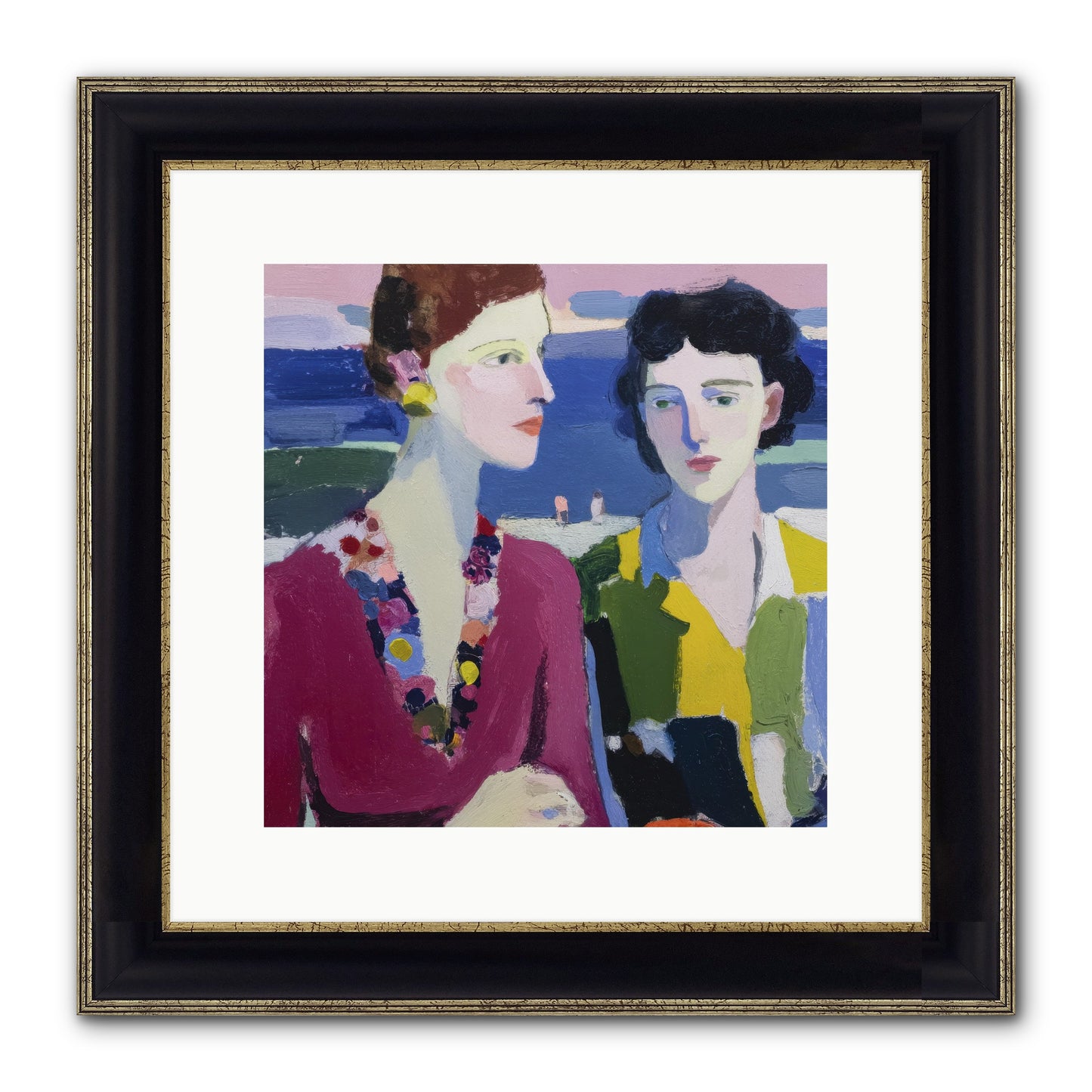 When Friendship Bloomed Framed Print - Black & Gold 12x12