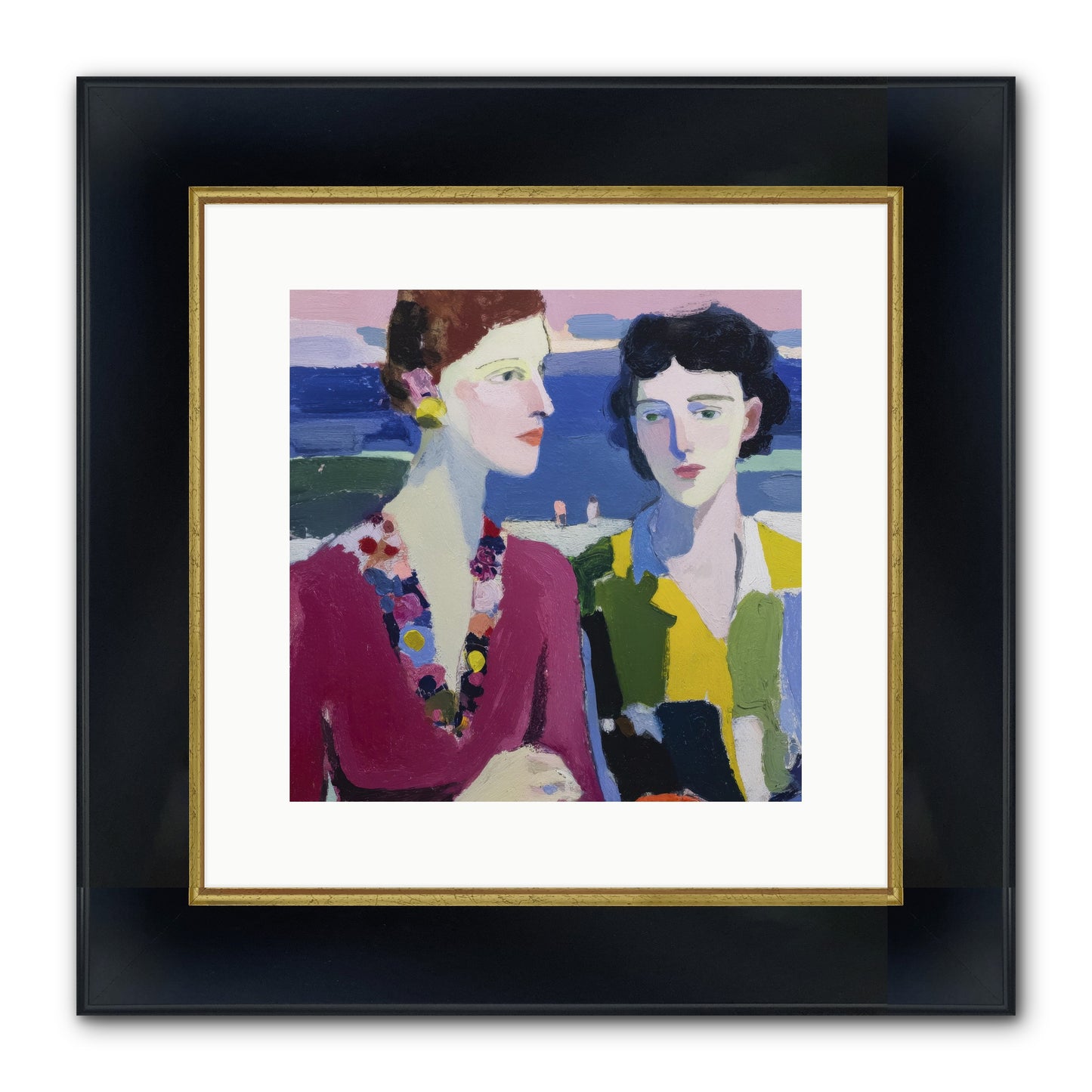 When Friendship Bloomed Framed Print - Wide Black w/Gold 12x12