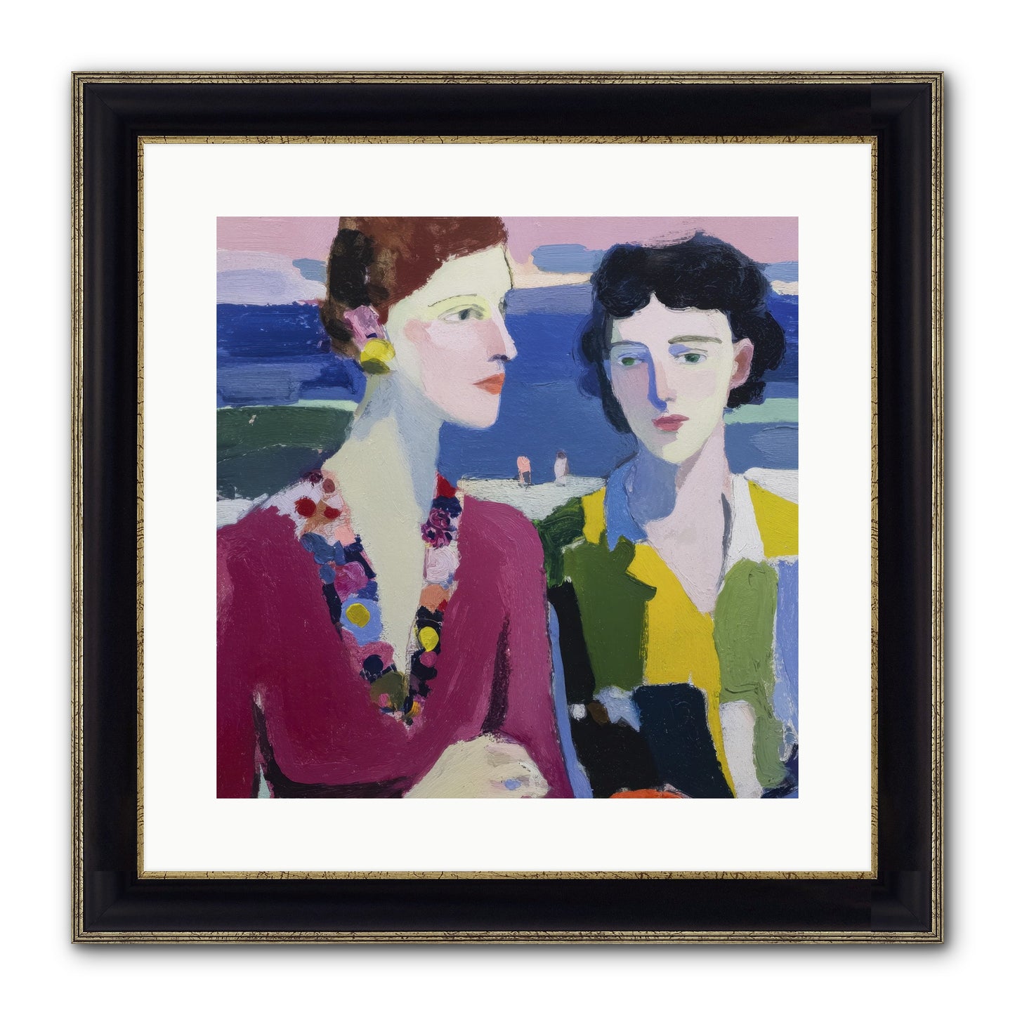 When Friendship Bloomed Framed Print - Black & Gold 16x16