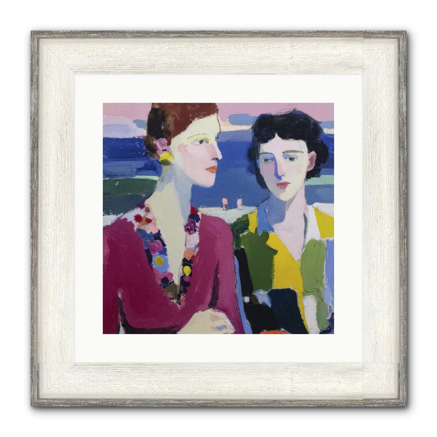 When Friendship Bloomed Framed Print - Driftwood White 16x16