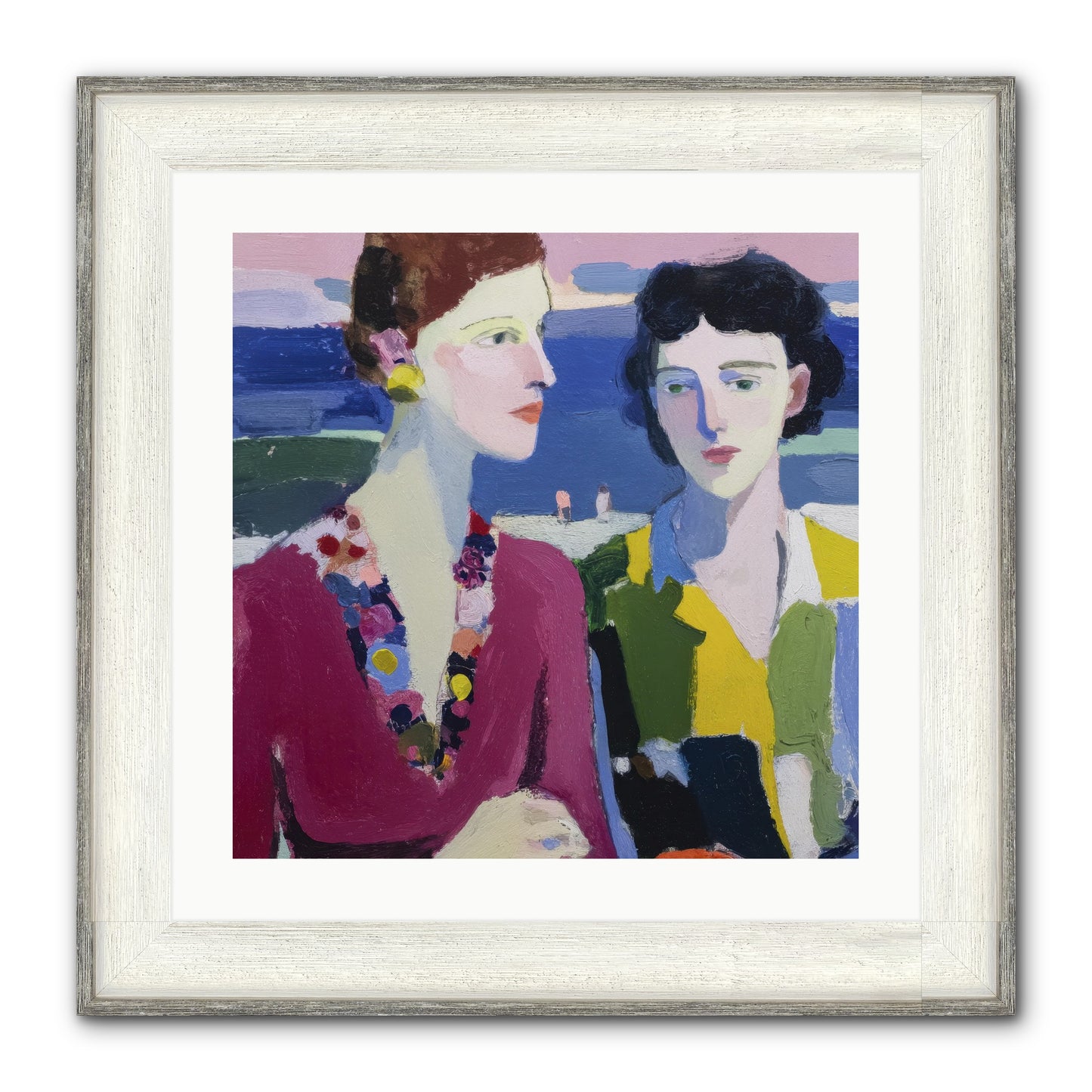 When Friendship Bloomed Framed Print - Driftwood White 20x20