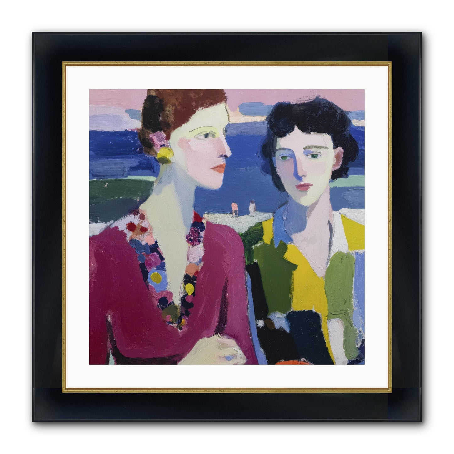 When Friendship Bloomed Framed Print - Wide Black w/Gold 24x24