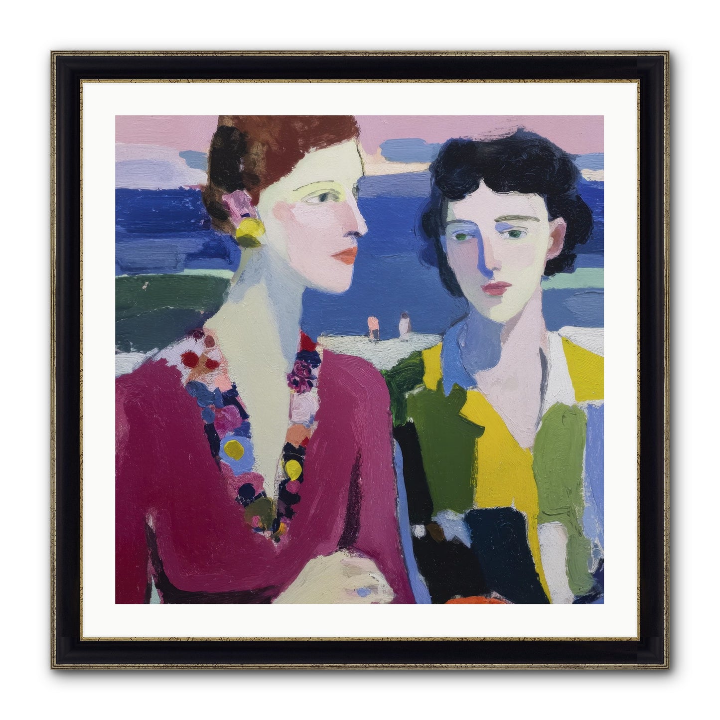 When Friendship Bloomed Framed Print - Black & Gold 30x30