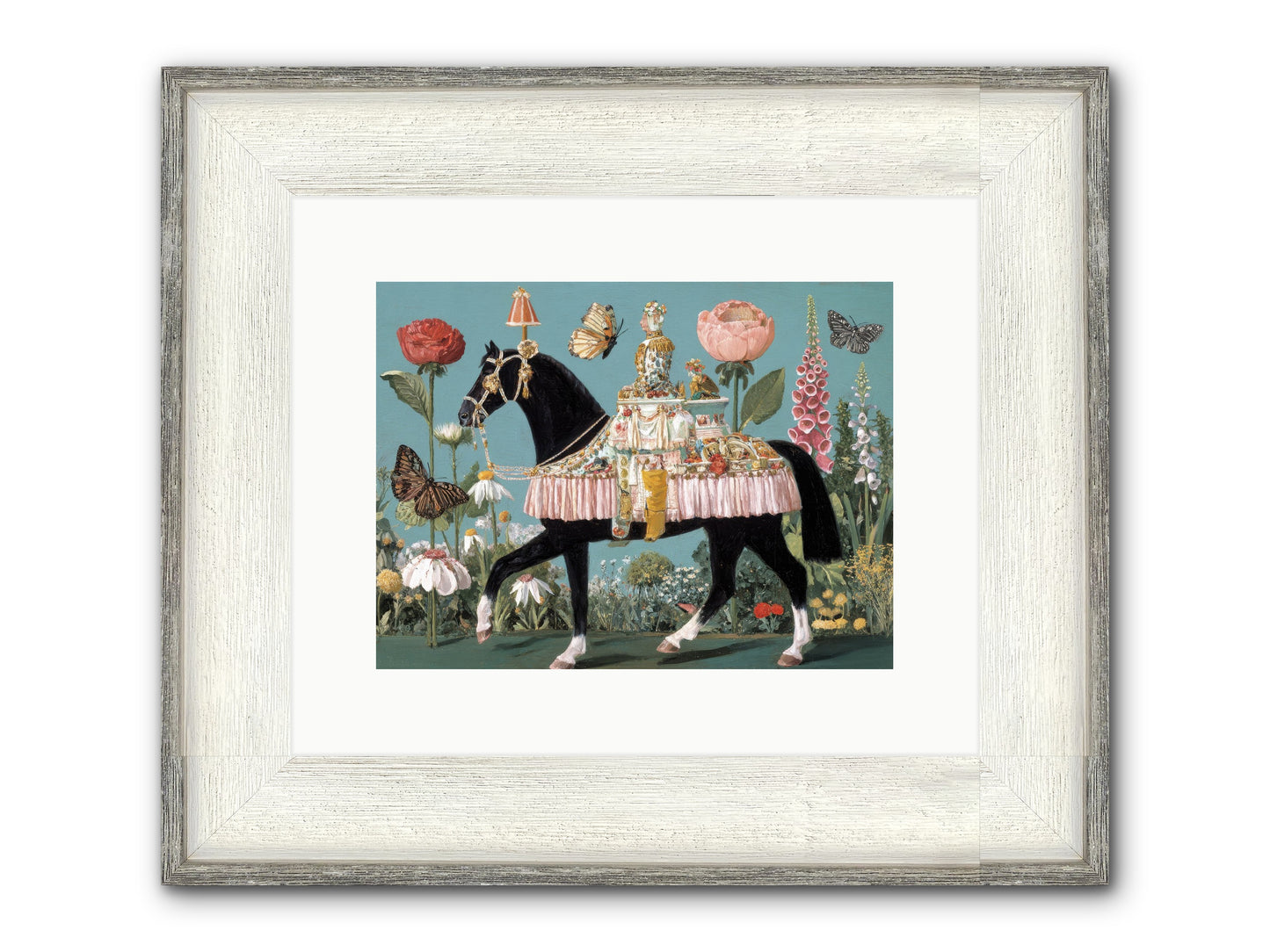 When Hearts Touch Silver Framed Print - Driftwood White 12x9