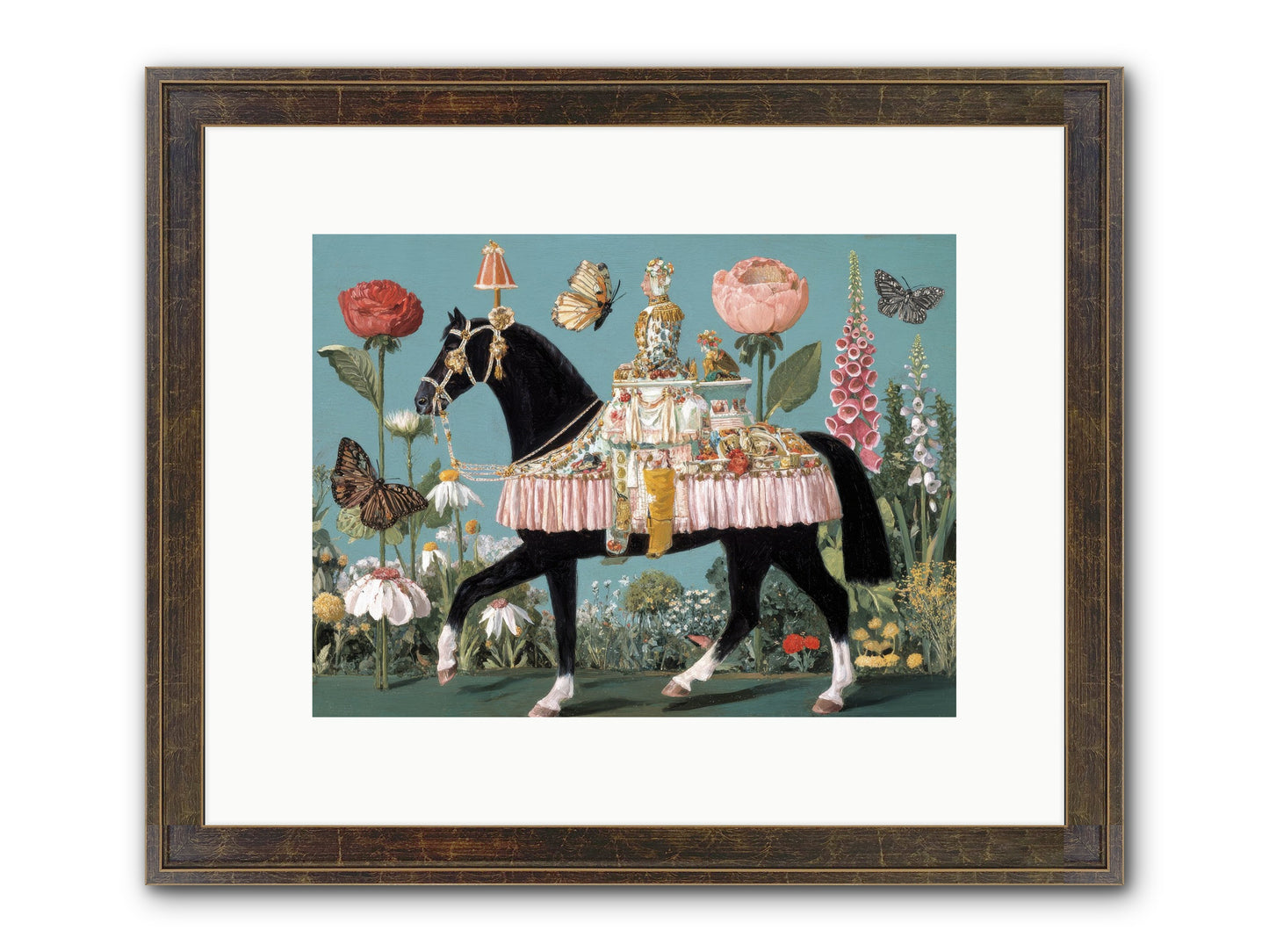 When Hearts Touch Silver Framed Print - Slimwoods Black/Gold 12x9