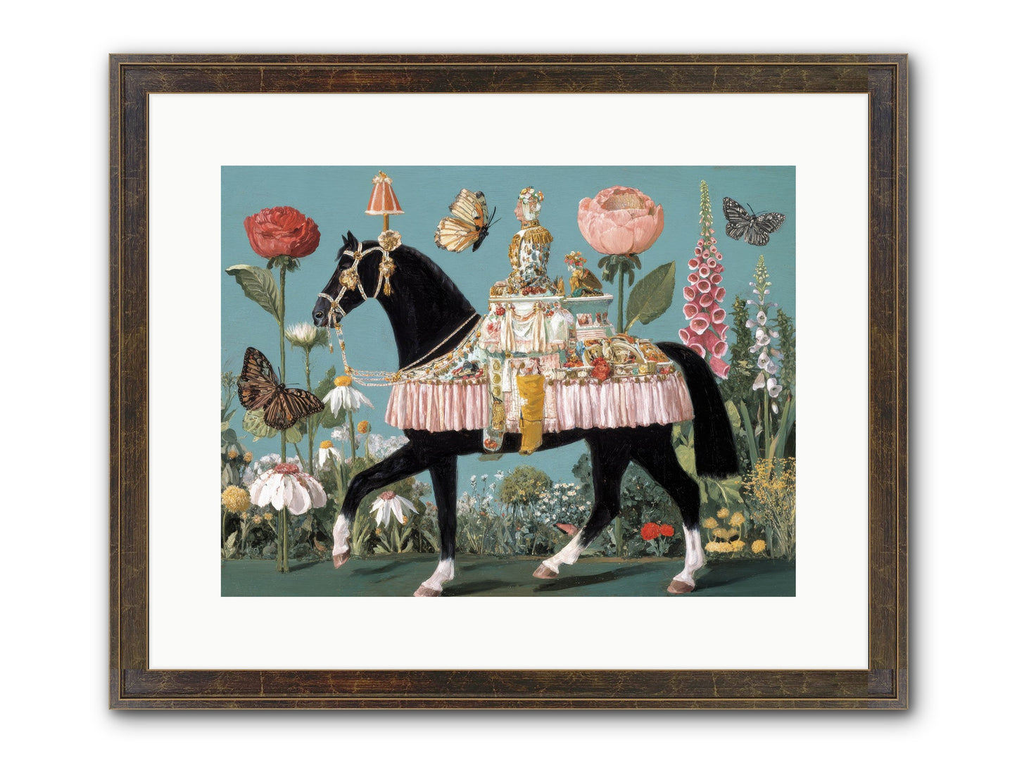 When Hearts Touch Silver Framed Print - Slimwoods Black/Gold 16x12