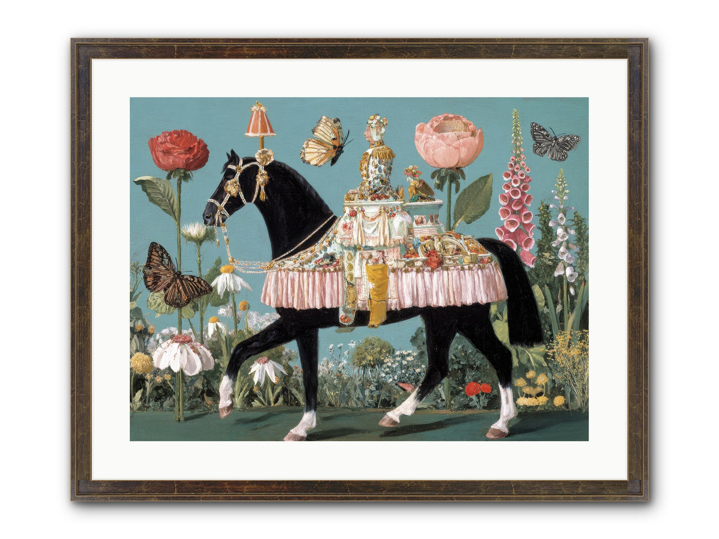 When Hearts Touch Silver Framed Print - Slimwoods Black/Gold 24x18