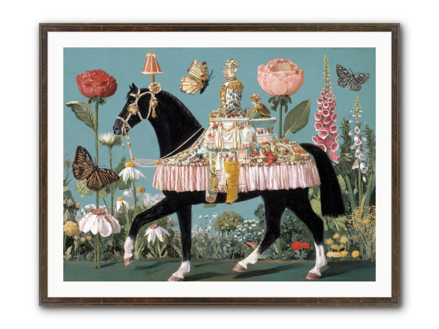 When Hearts Touch Silver Framed Print - Slimwoods Black/Gold 40x30