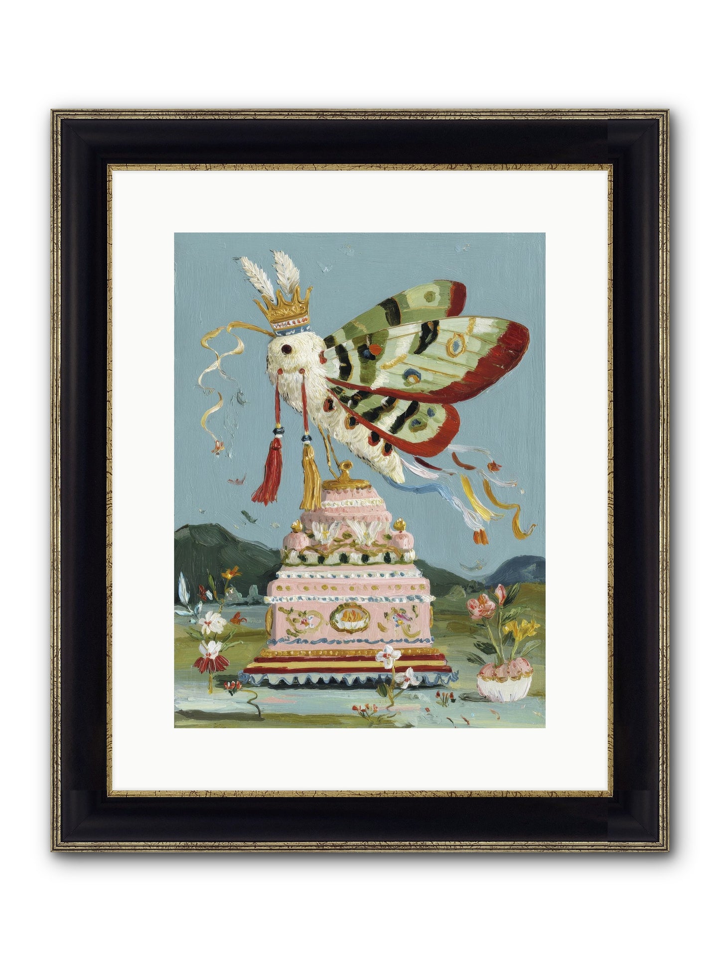 When Joy Came To Visit Framed Print - Black & Gold 12x16