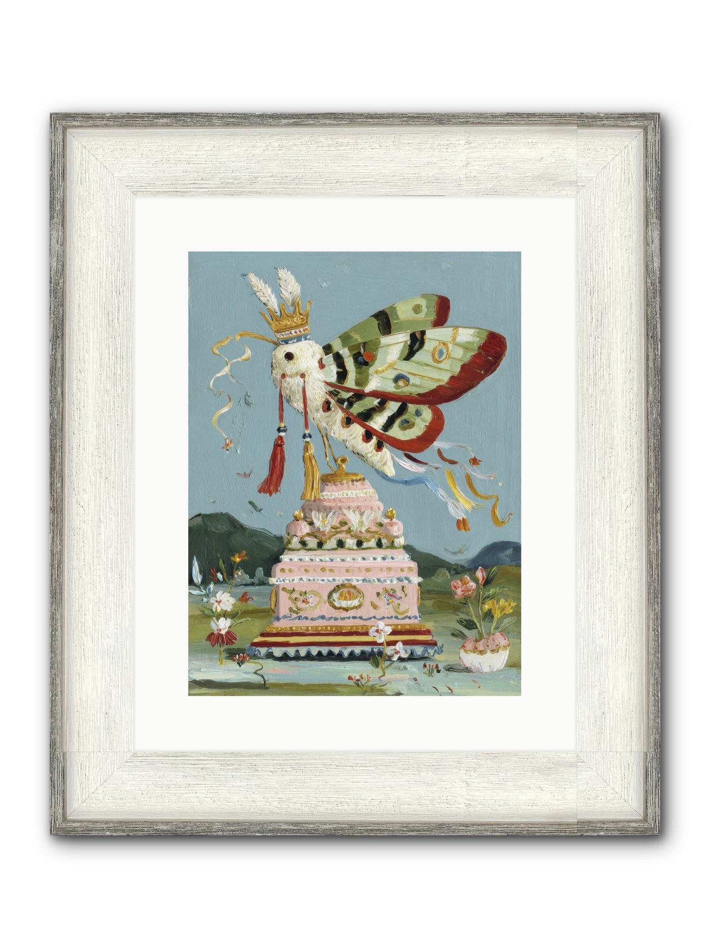 When Joy Came To Visit Framed Print - Driftwood White 12x16