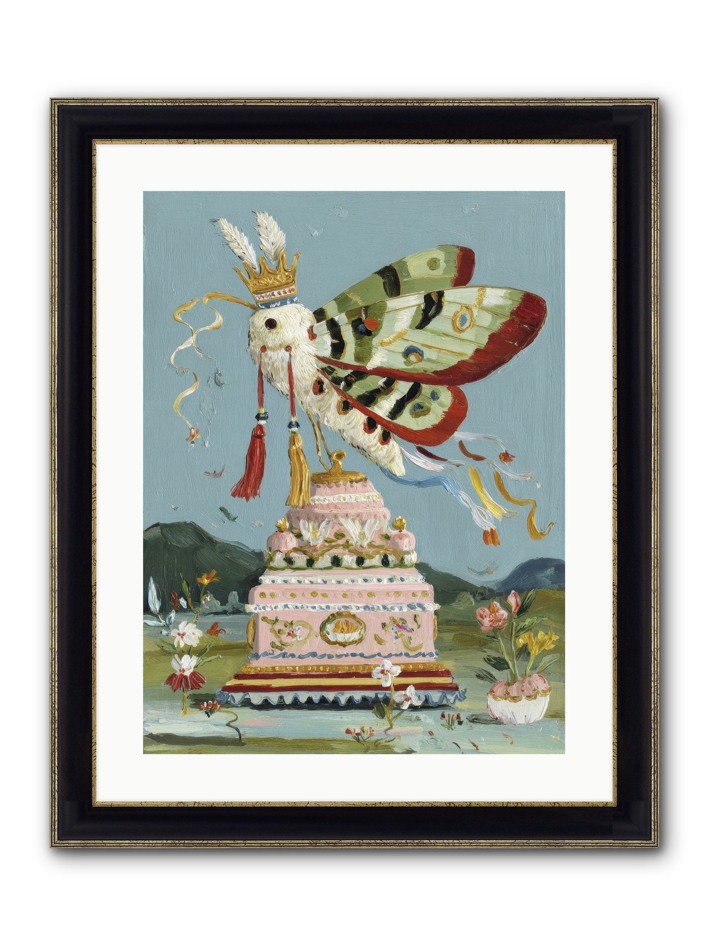When Joy Came To Visit Framed Print - Black & Gold 18x24