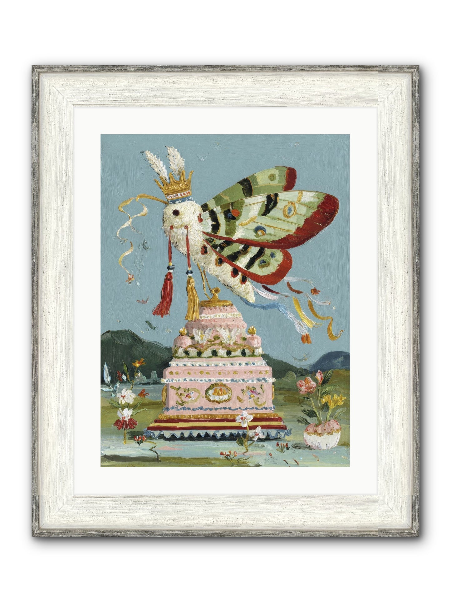 When Joy Came To Visit Framed Print - Driftwood White 18x24