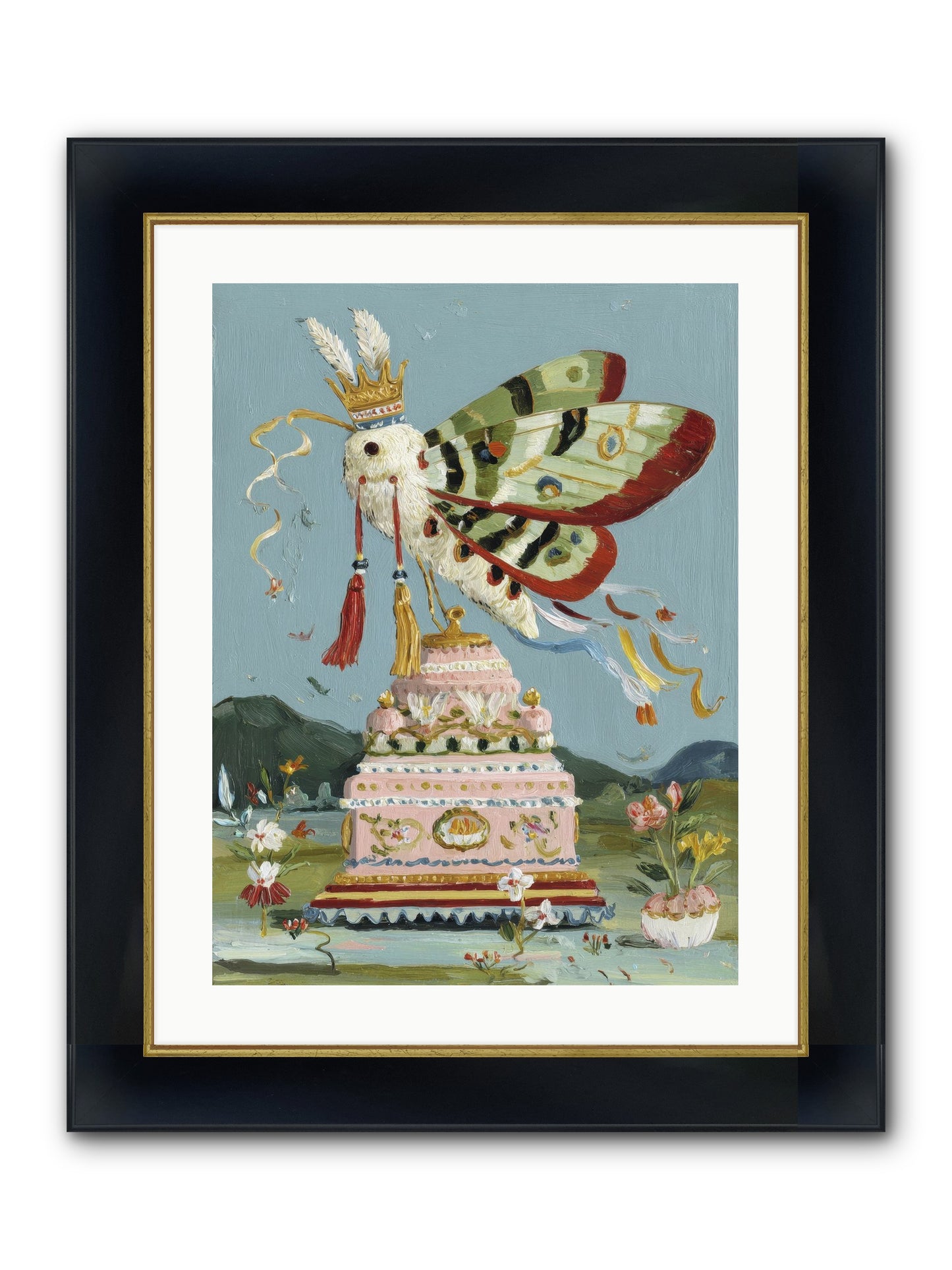 When Joy Came To Visit Framed Print - Wide Black w/Gold 18x24