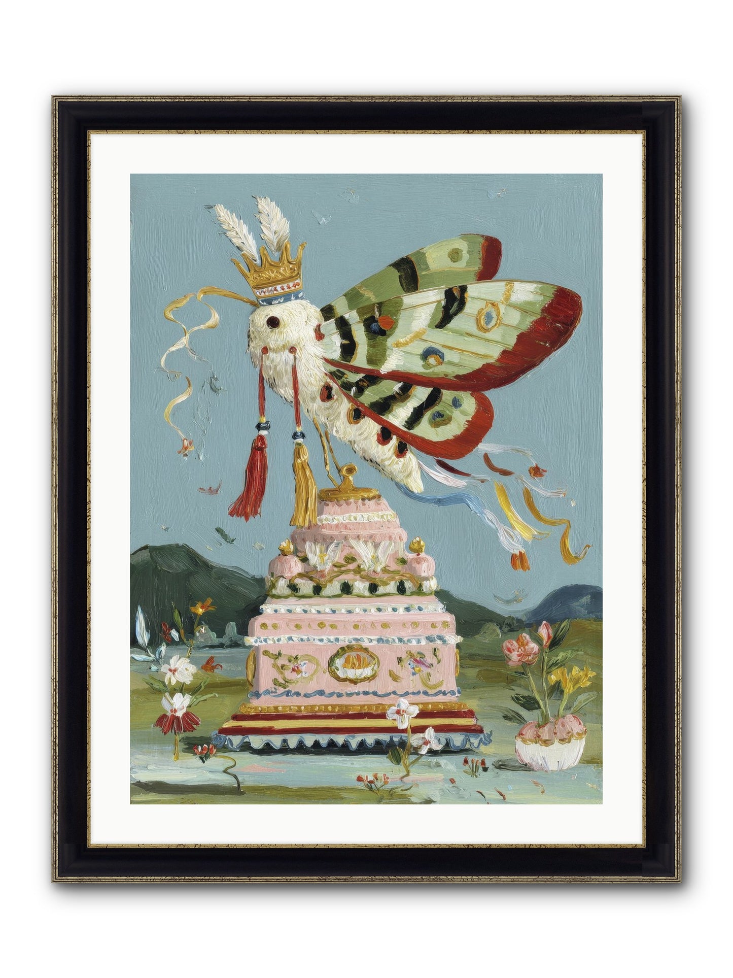When Joy Came To Visit Framed Print - Black & Gold 24x32