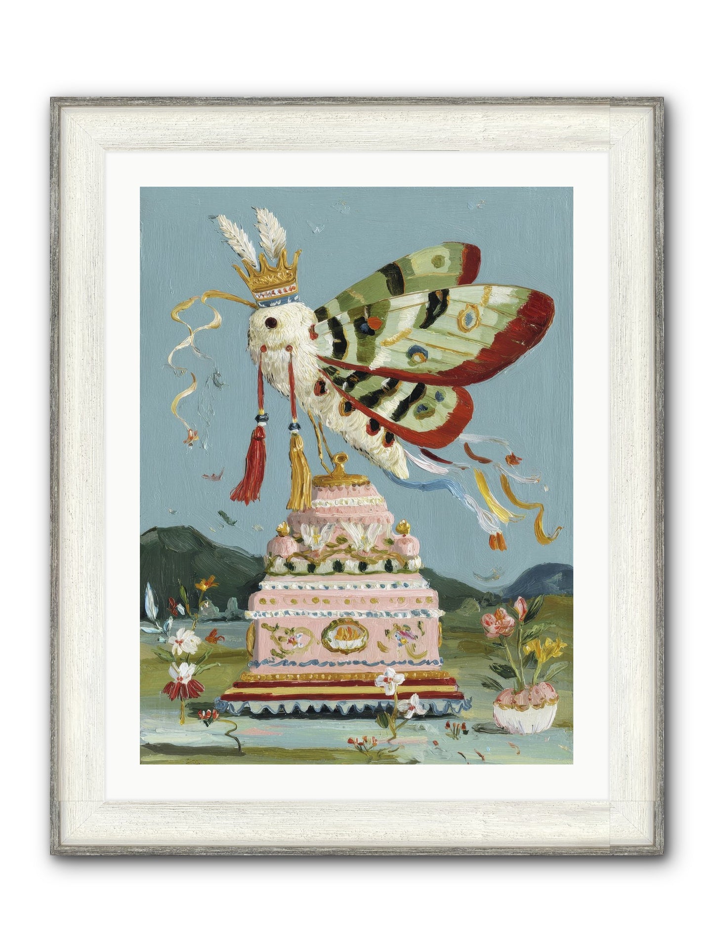 When Joy Came To Visit Framed Print - Driftwood White 24x32