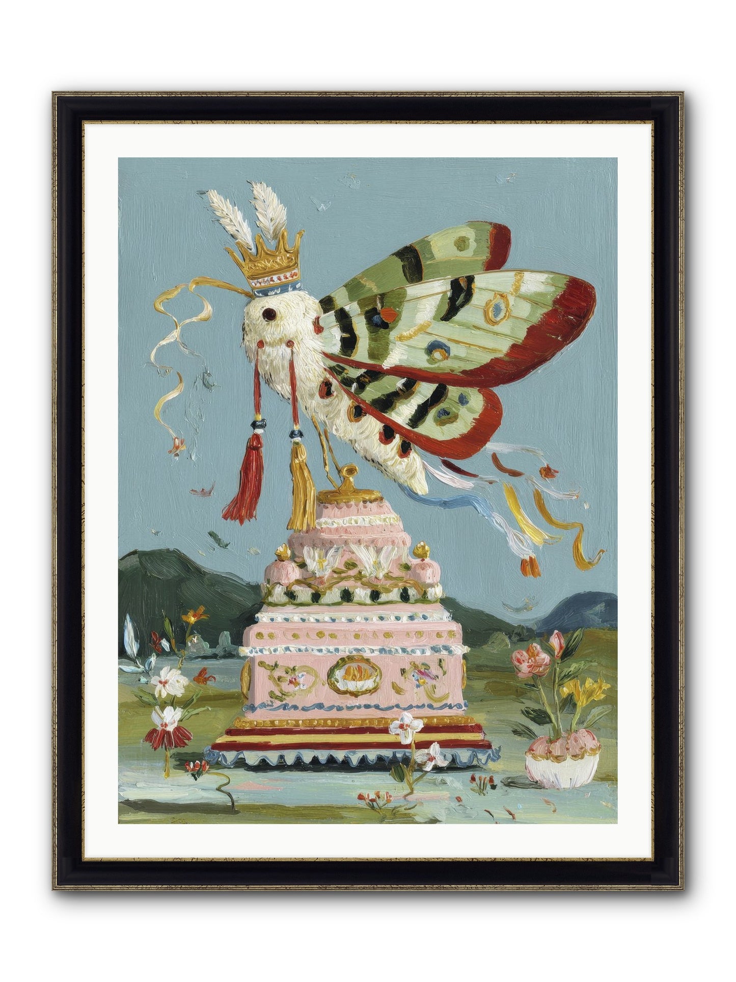 When Joy Came To Visit Framed Print - Black & Gold 30x40