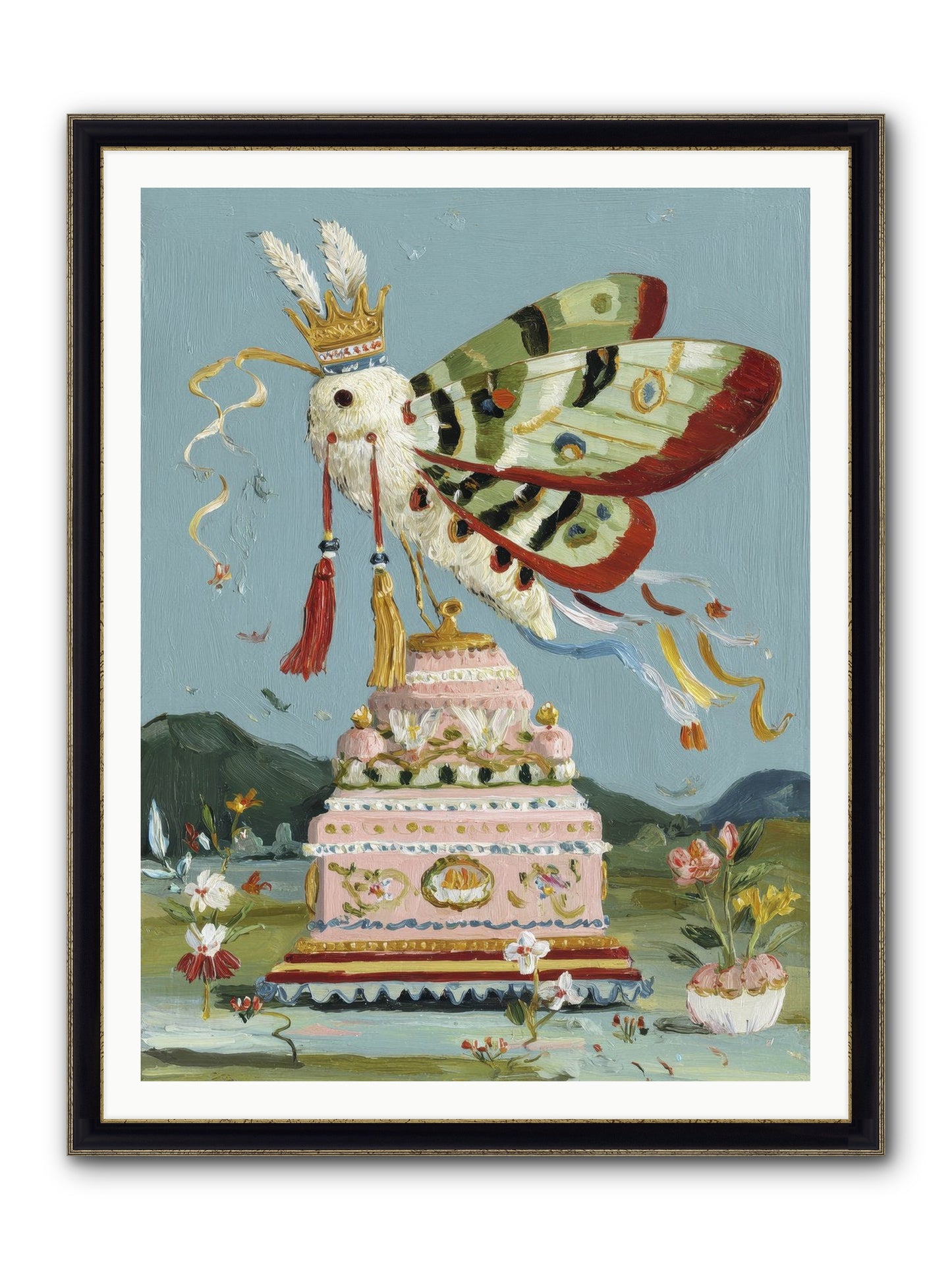 When Joy Came To Visit Framed Print - Black & Gold 36x48