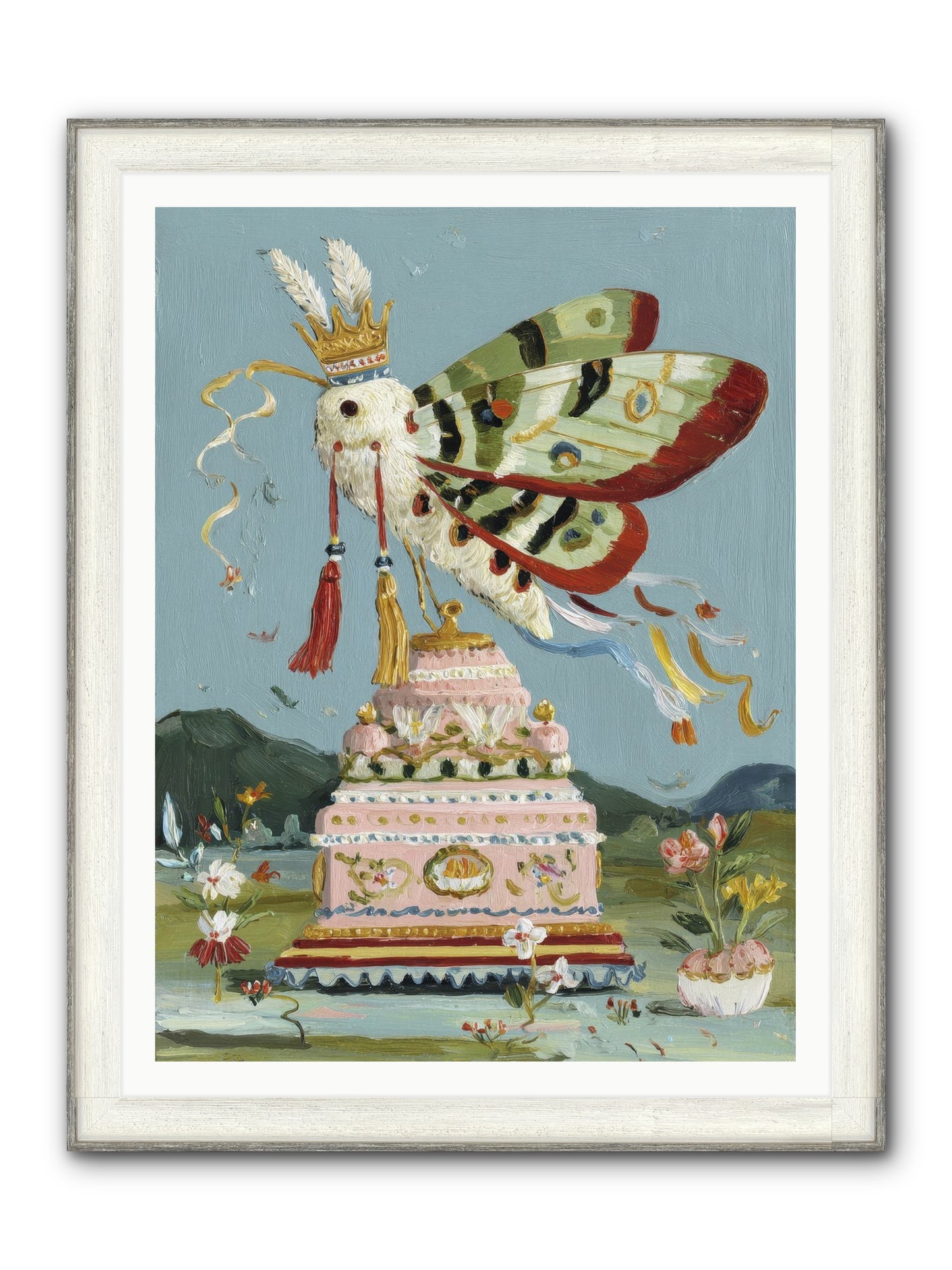 When Joy Came To Visit Framed Print - Driftwood White 36x48