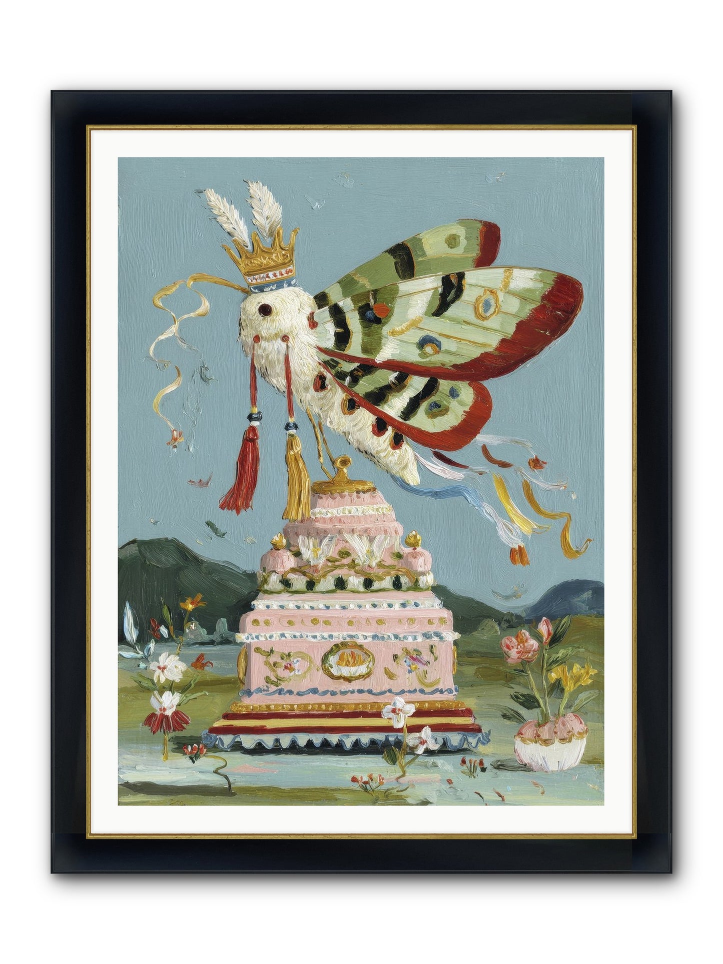 When Joy Came To Visit Framed Print - Wide Black w/Gold 36x48