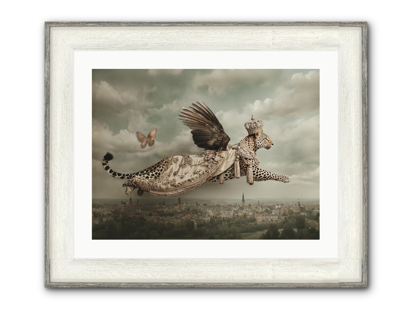 When Lilacs Remembered Framed Print - Driftwood White 24x18