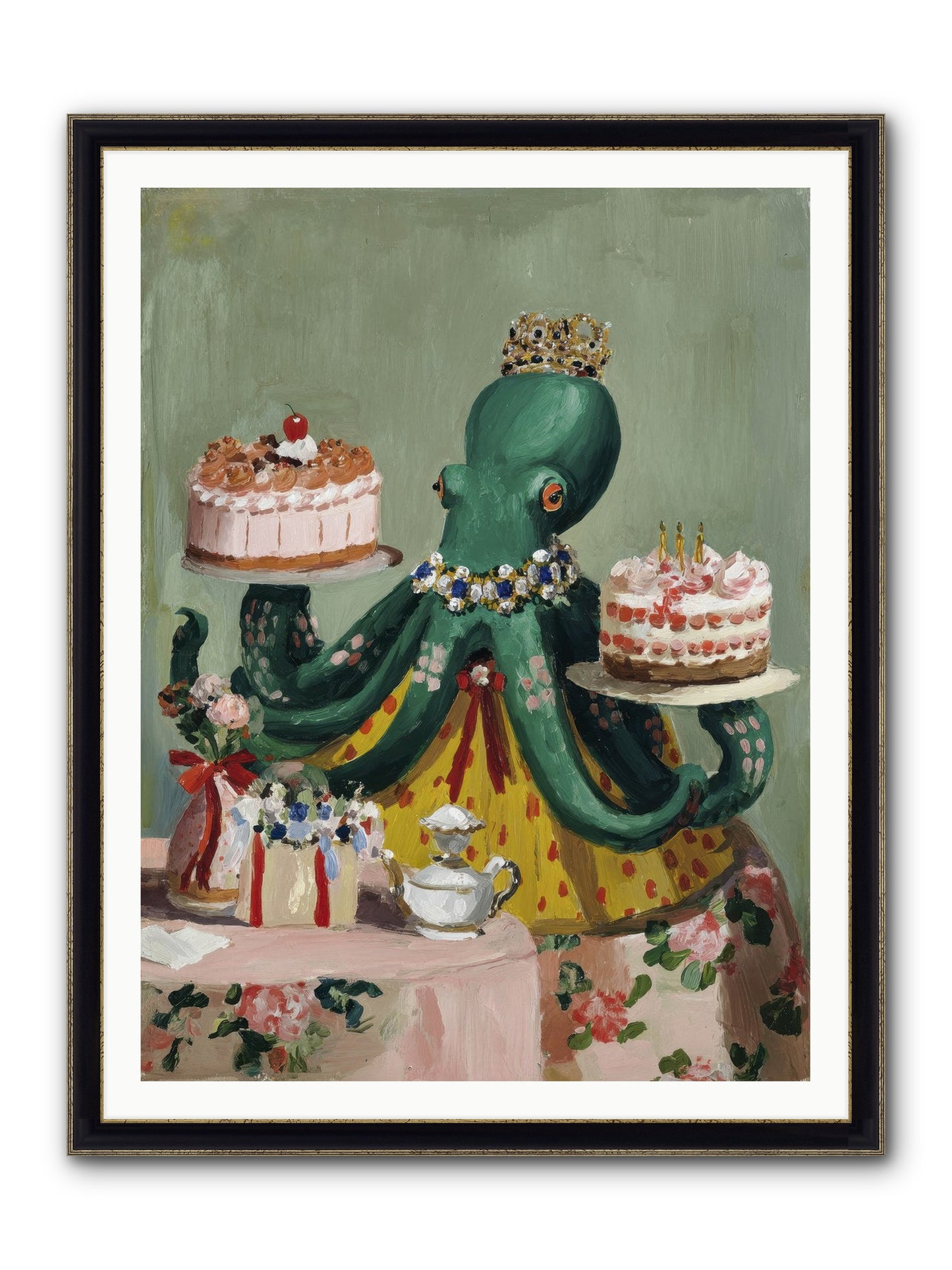 When Love Takes Form Framed Print - Black & Gold 36x48