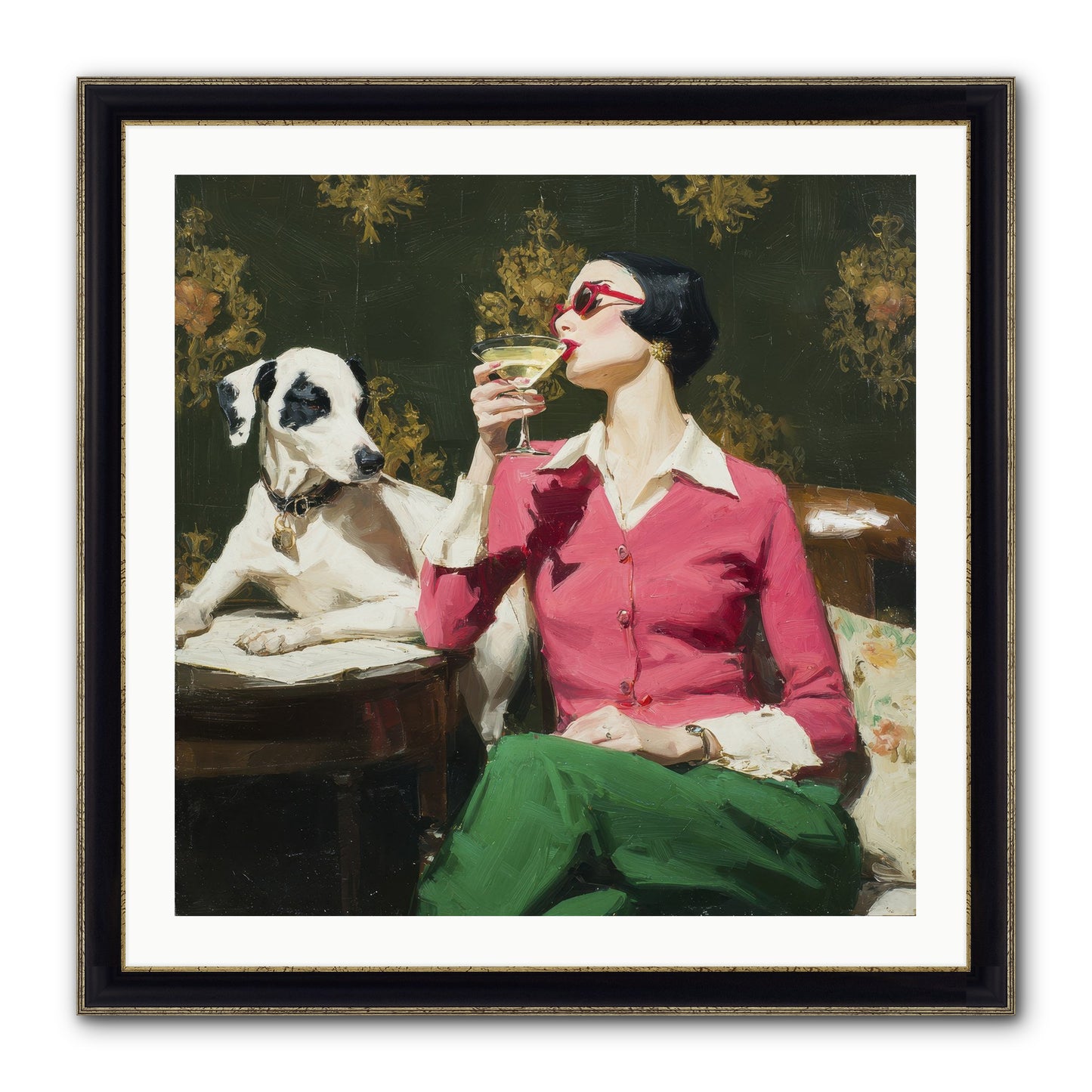 When Magnolias Bloomed Framed Print - Black & Gold 30x30